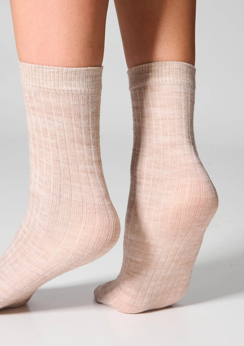 Skarpetki Legs W12 Merino cienkie z wełną merynosów, 2 pary beż