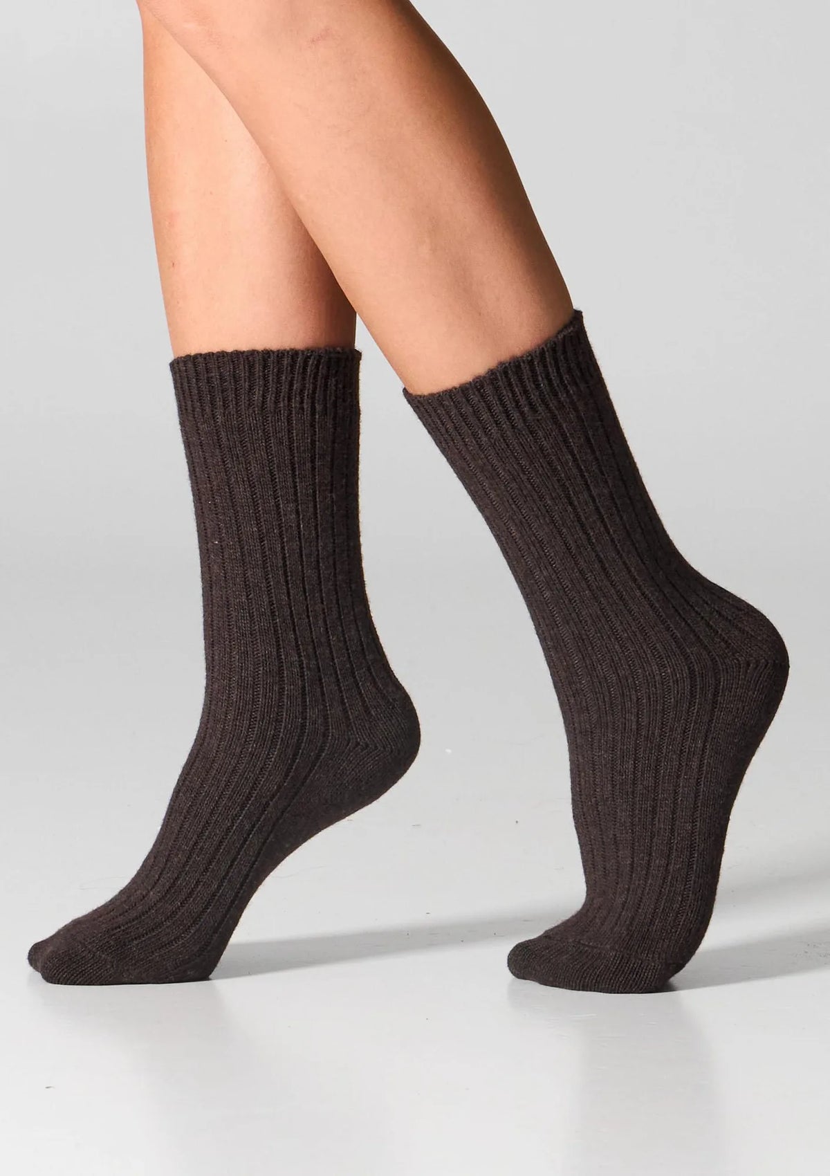 Legs SCM26 damskie skarpetki wełniane z kaszmirem, brąz
