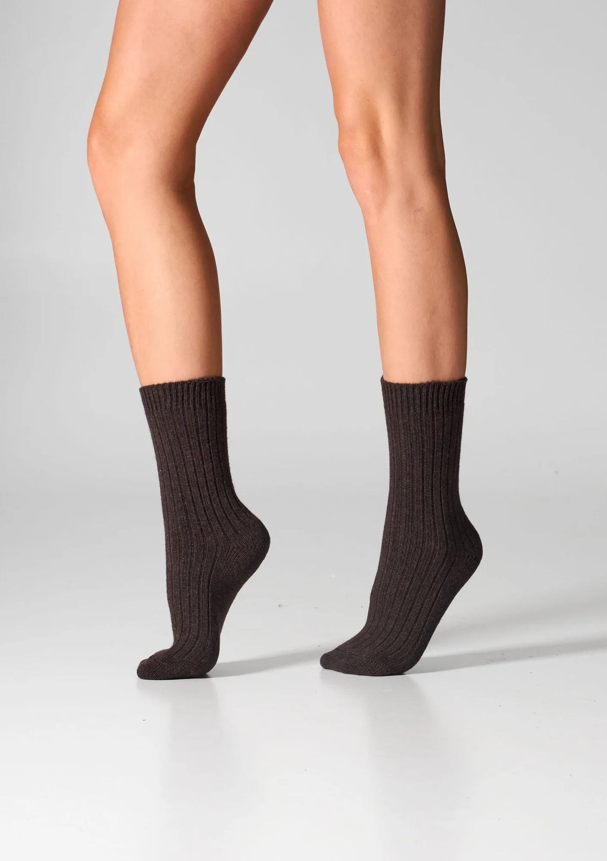 Legs SCM26 damskie skarpetki wełniane z kaszmirem, brąz