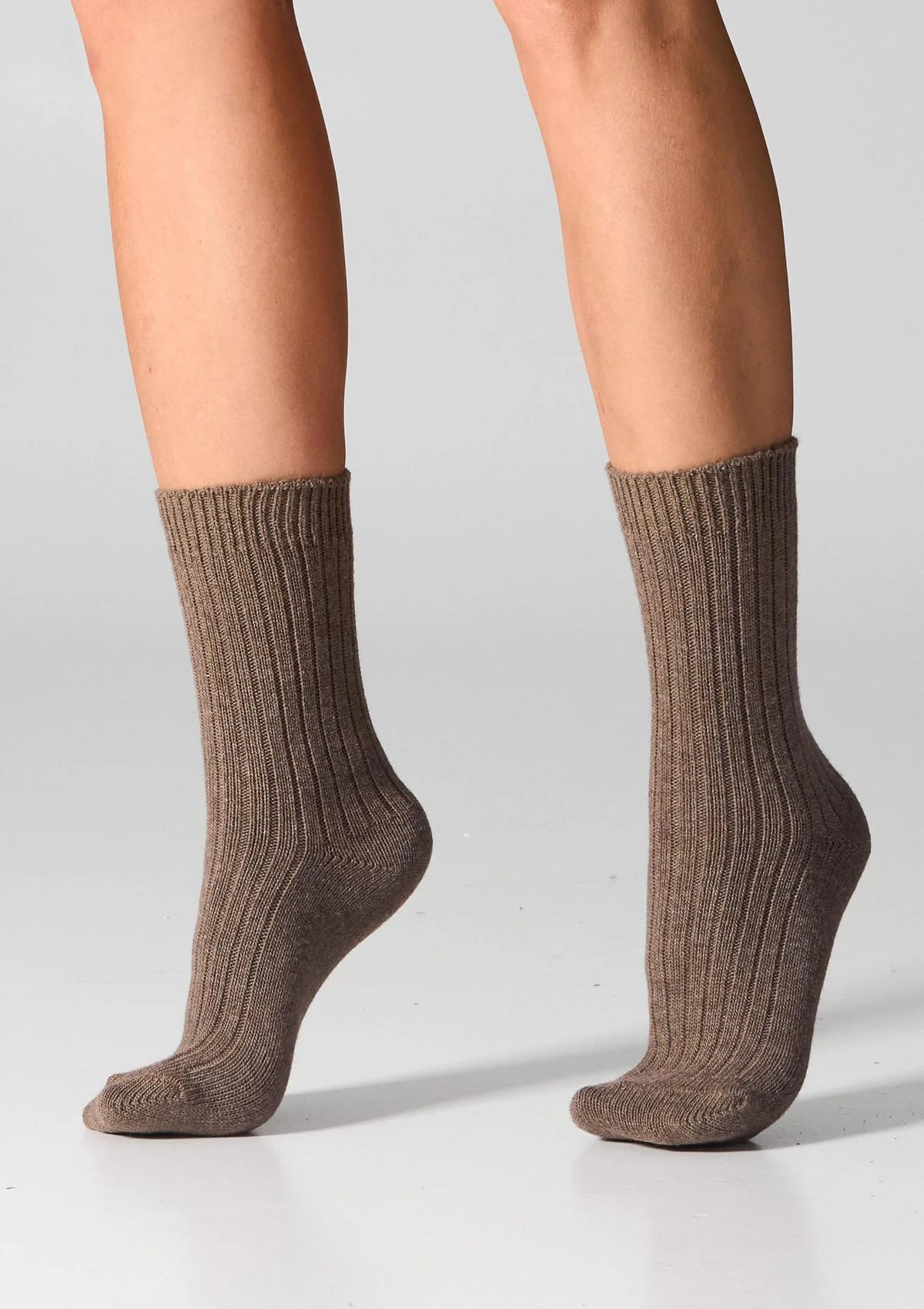 Skarpetki merino z kaszmirem Legs SCM26 coffee, damskie