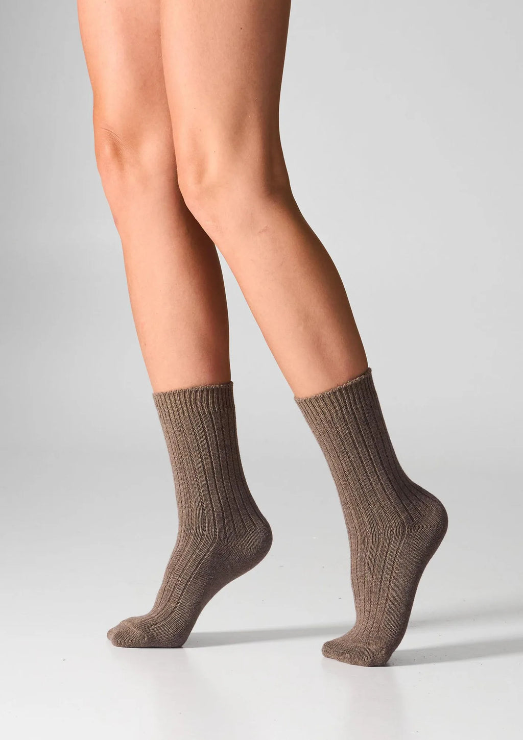 Skarpetki merino z kaszmirem Legs SCM26 coffee, damskie