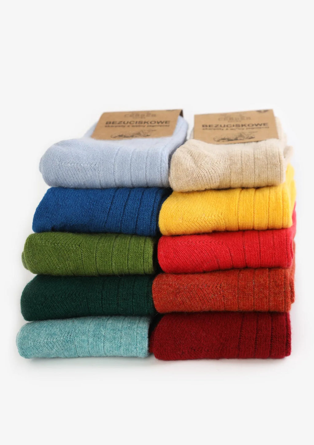 Limonkowe skarpetki z wełny jagnięcej Art. 0251 39-41, 2 pary