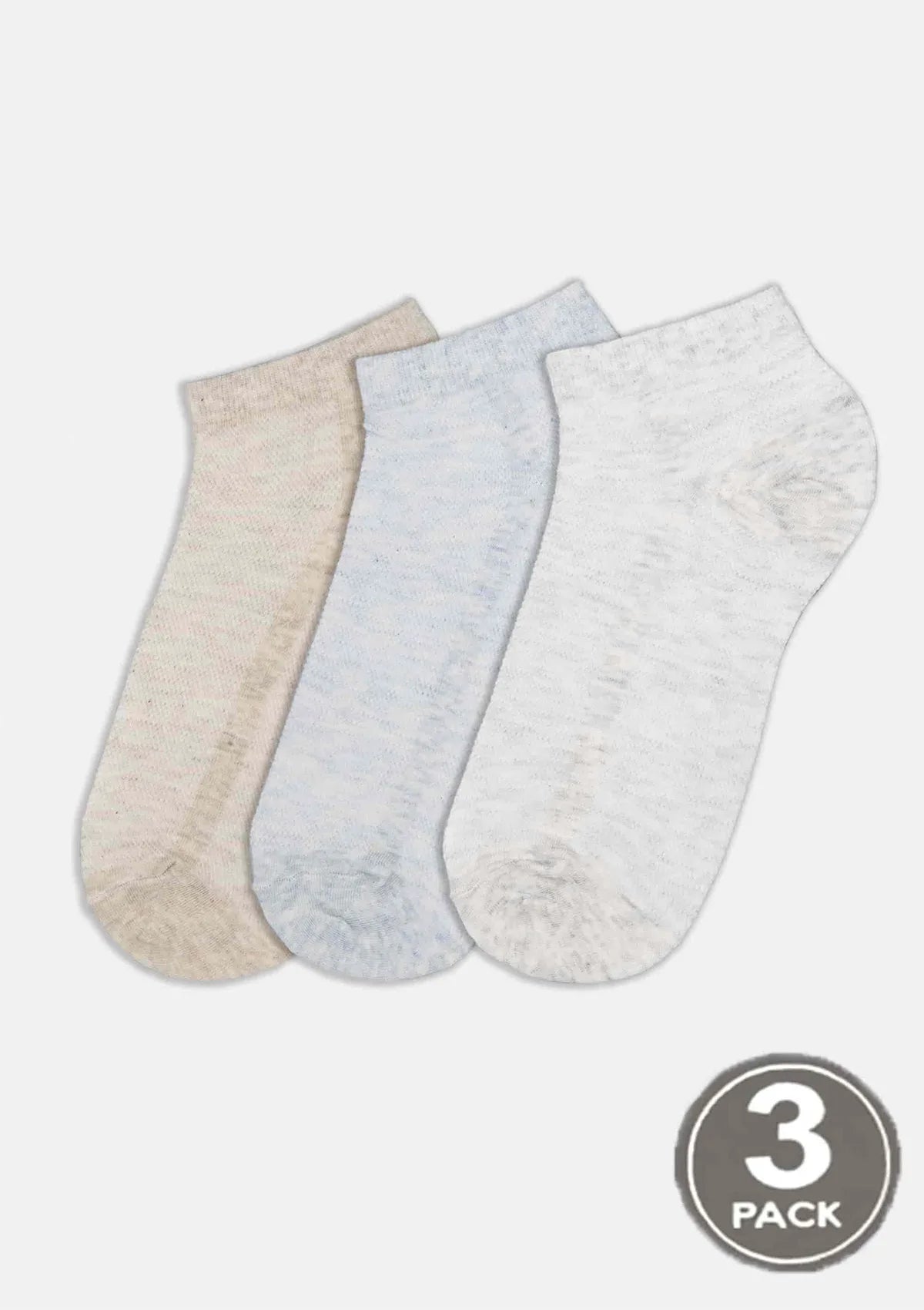Legs Cotton Mesh skarpetki męskie krótkie z bawełny, 3 pary melanż