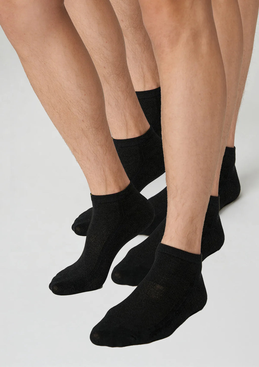 Legs Cotton Mesh skarpetki męskie krótkie z bawełny, 3 pary czarne