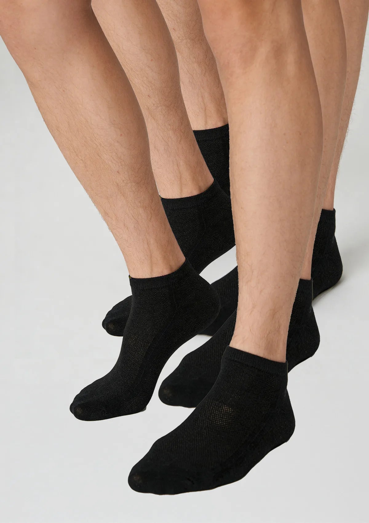 Legs Cotton Mesh skarpetki męskie krótkie z bawełny, 3 pary czarne