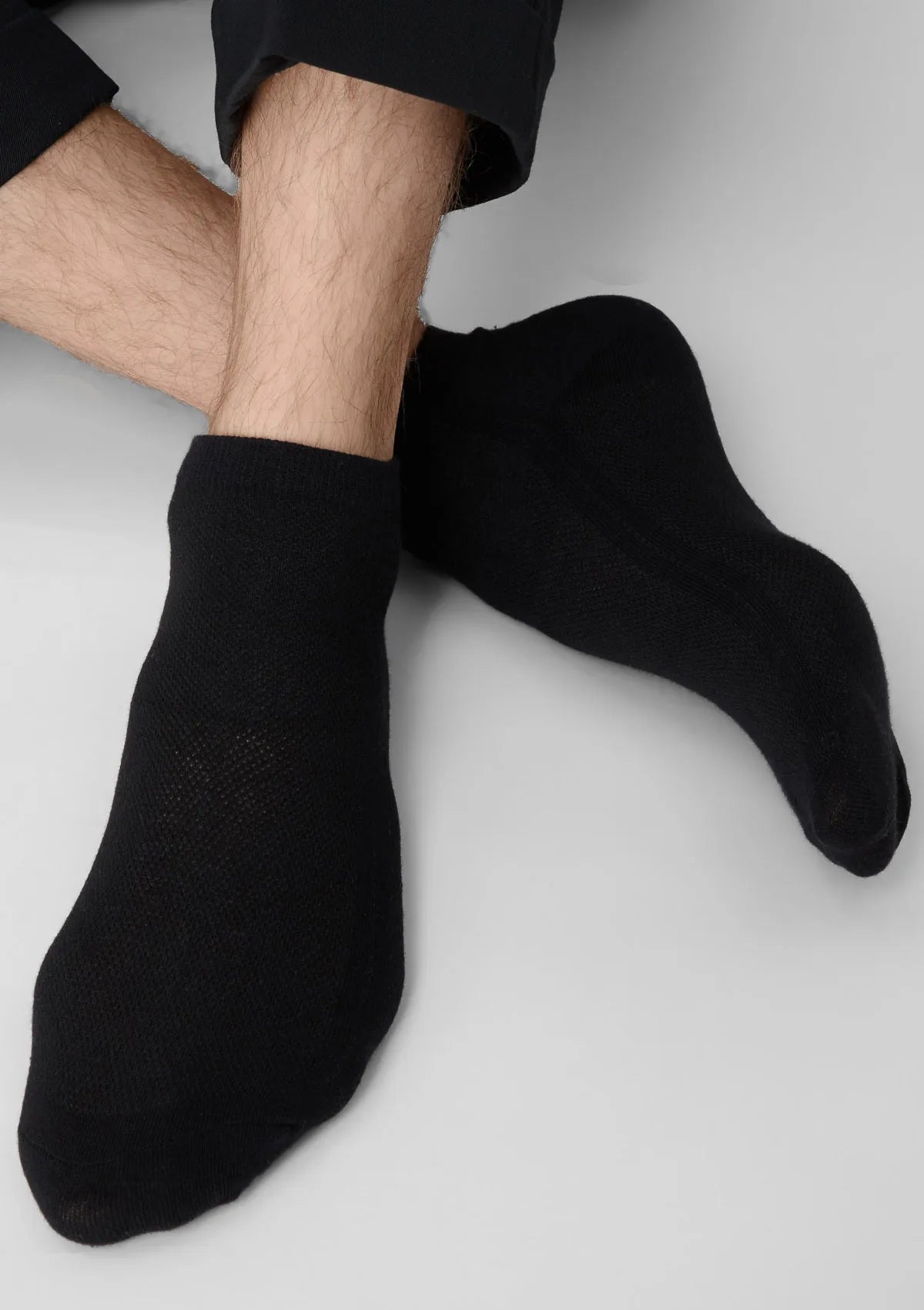 Legs Cotton Mesh skarpetki męskie krótkie z bawełny, 3 pary czarne