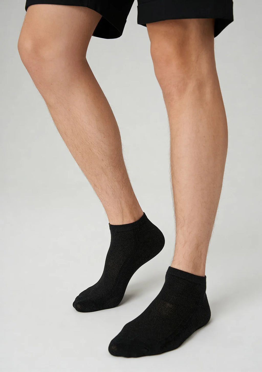 Legs Cotton Mesh skarpetki męskie krótkie z bawełny, 3 pary czarne