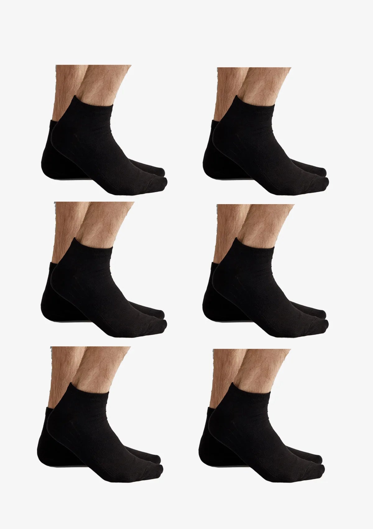 Skarpetki męskie Cotton Low Legs 043 czarne, 6 par 43-45