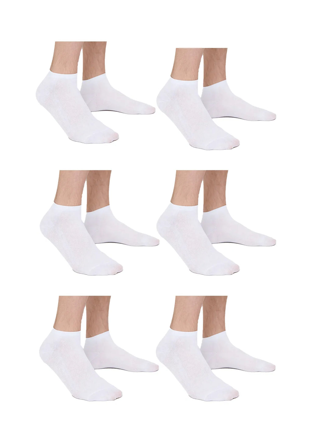 Męskie skarpetki Legs Cotton Mesh białe, 6 par 41-45