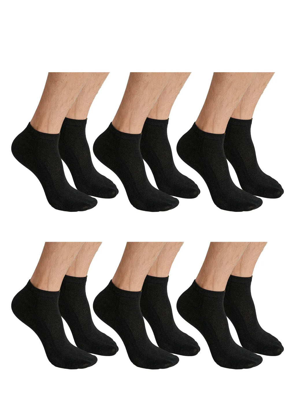 Męskie skarpetki Legs Cotton Mesh czarne, 6 par 41-45