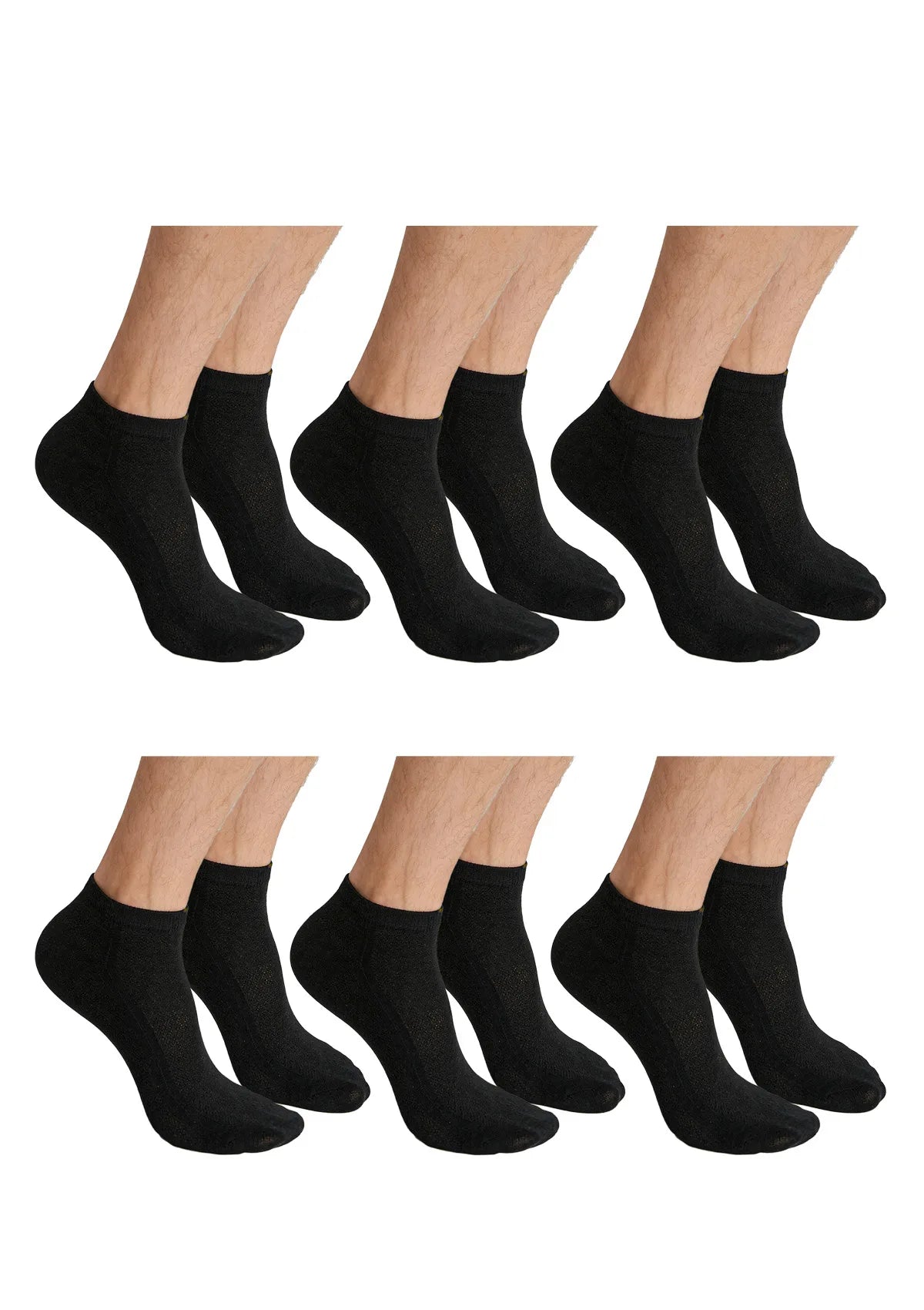 Męskie skarpetki Legs Cotton Mesh czarne, 6 par 41-45