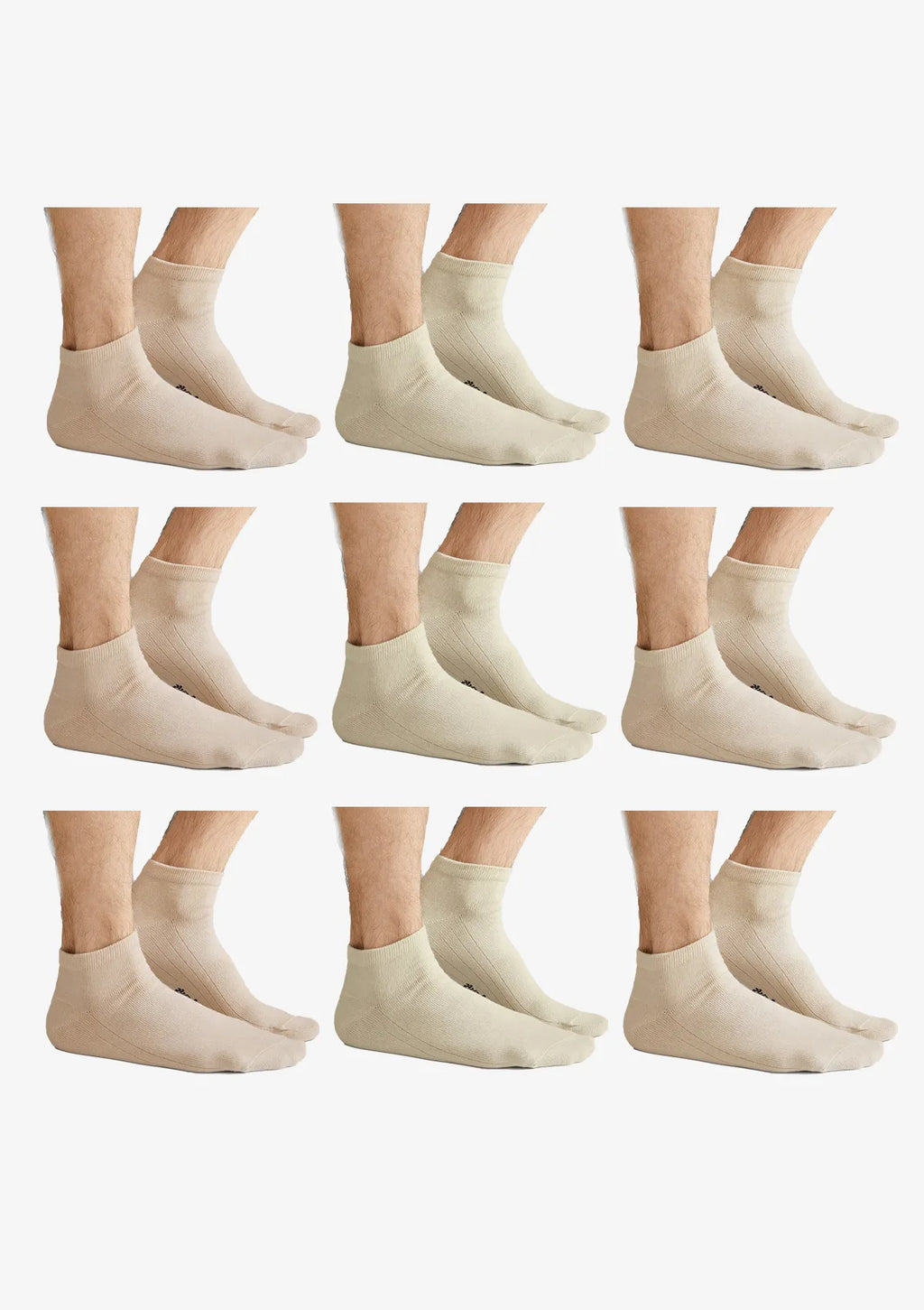 Skarpetki męskie Legs Cotton Low 043 beżowe, beż/ecru, 9 par