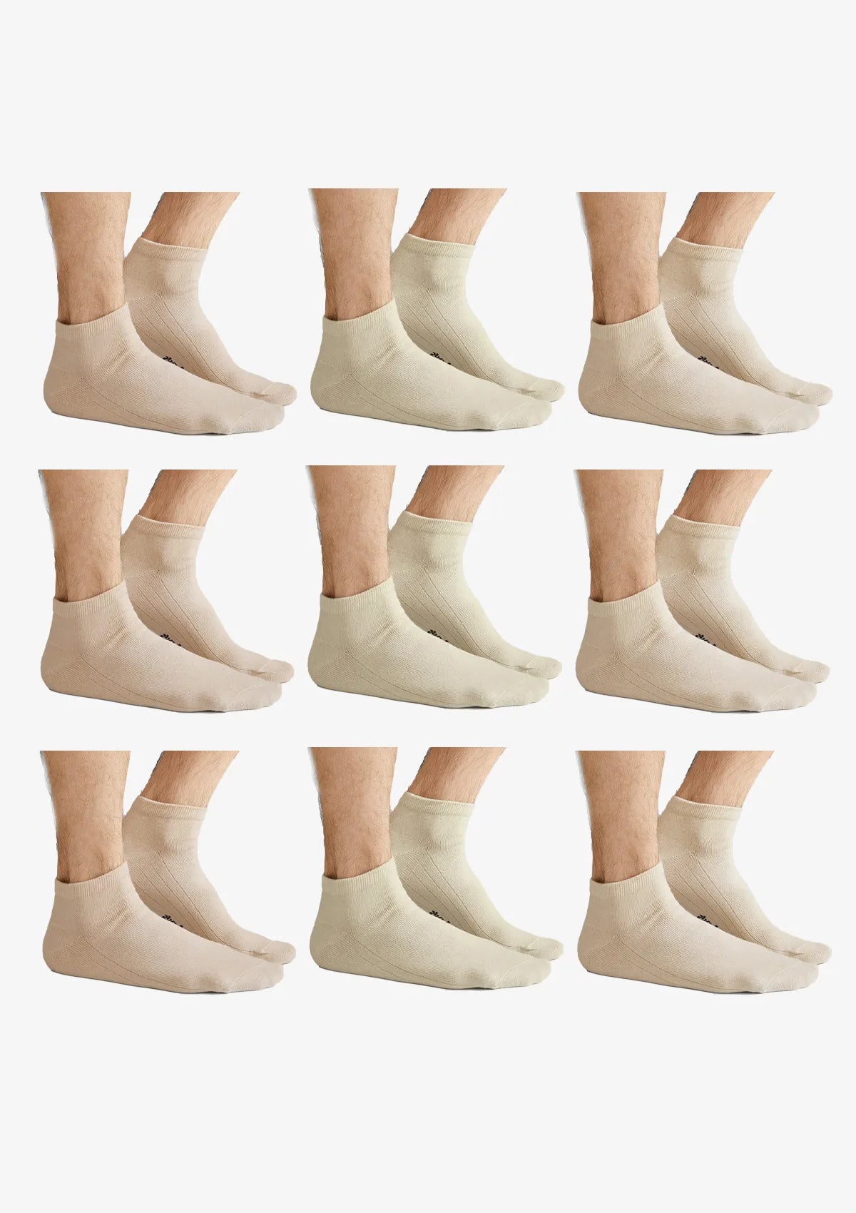 Skarpetki męskie Legs Cotton Low 043 beżowe, beż/ecru, 9 par