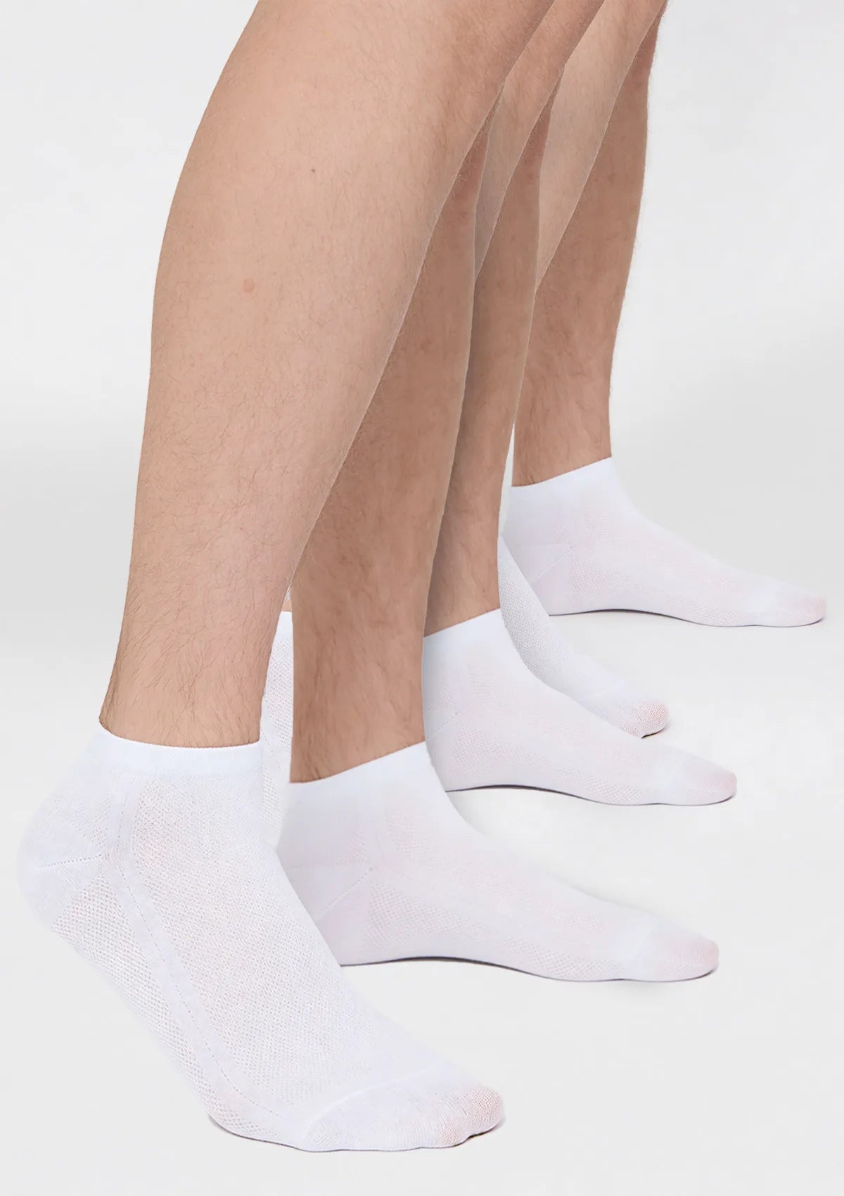 Legs Cotton Mesh męskie skarpetki krótkie białe, 9 par 41-45