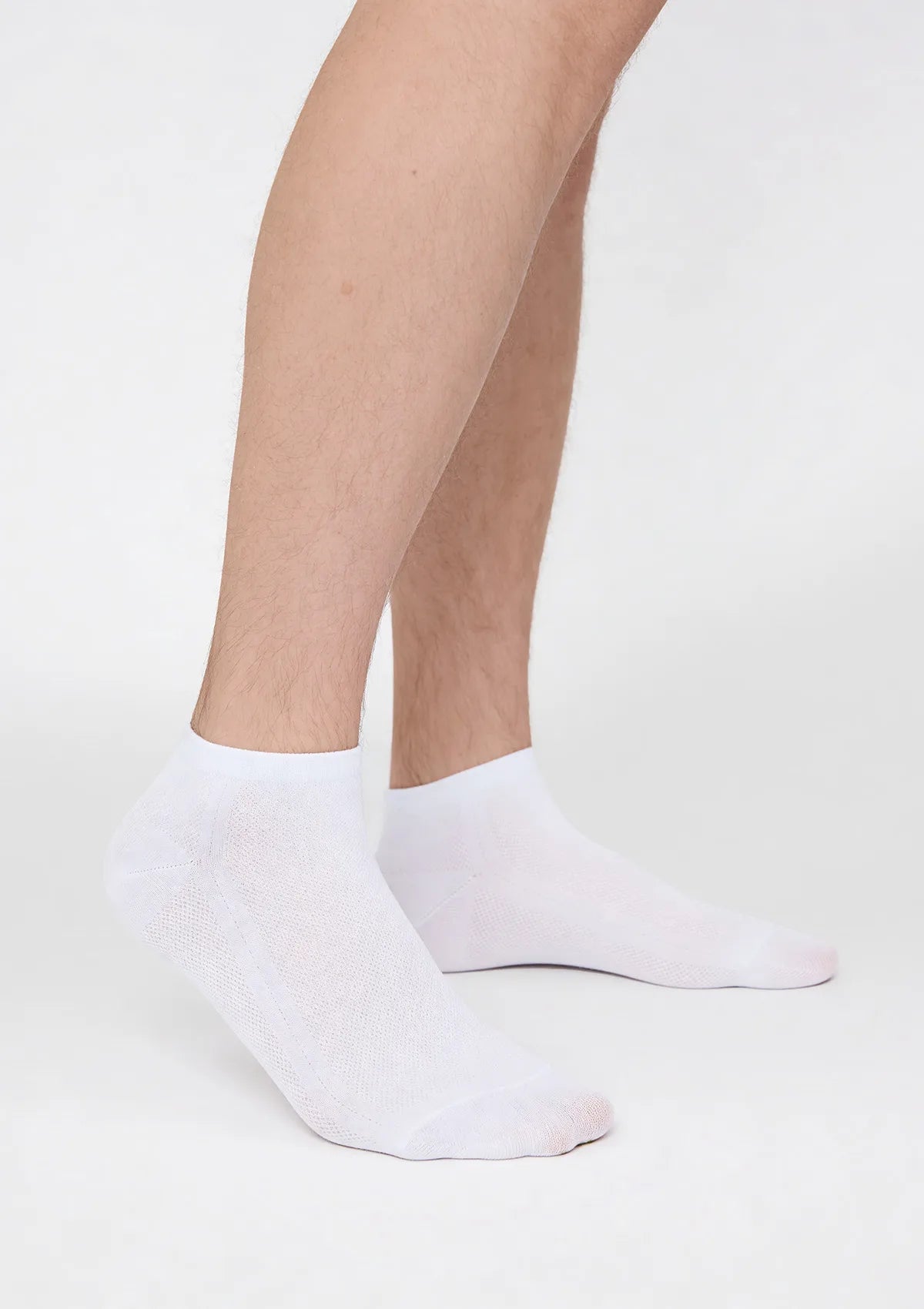Legs Cotton Mesh męskie skarpetki krótkie białe, 9 par 41-45