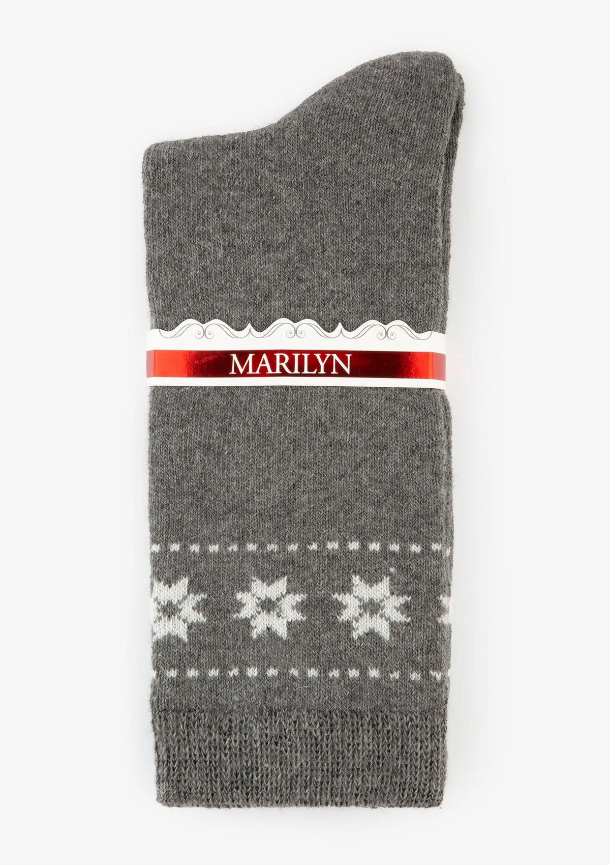 D30 Marilyn: skarpetki męskie z angorą subtelny wzór szare