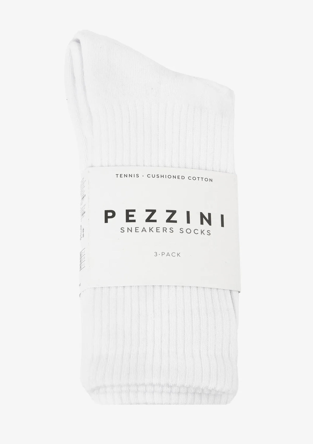 Pezzini skarpety tenisowe z frotte na podeszwie, 3 pary białe