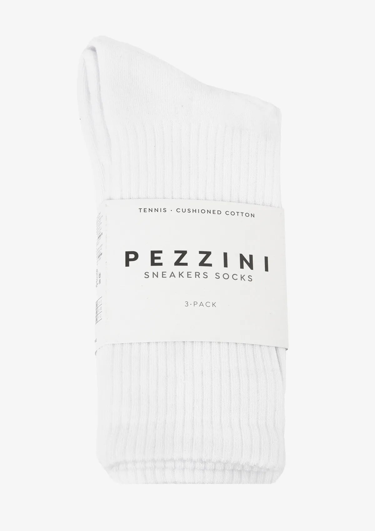 Pezzini skarpety tenisowe z frotte na podeszwie, 3 pary białe