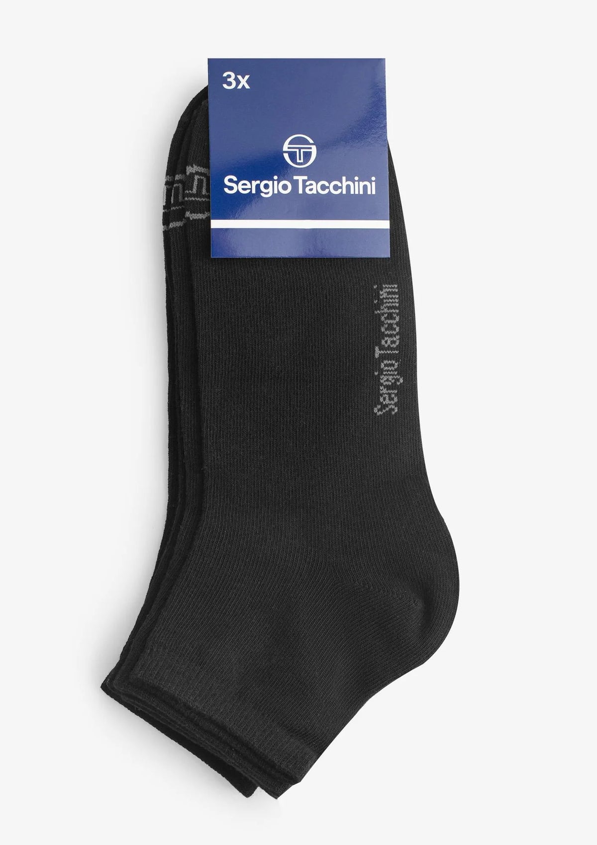 Sergio Tacchini 1008 skarpety za kostkę, sportowe, 3 pary czarne