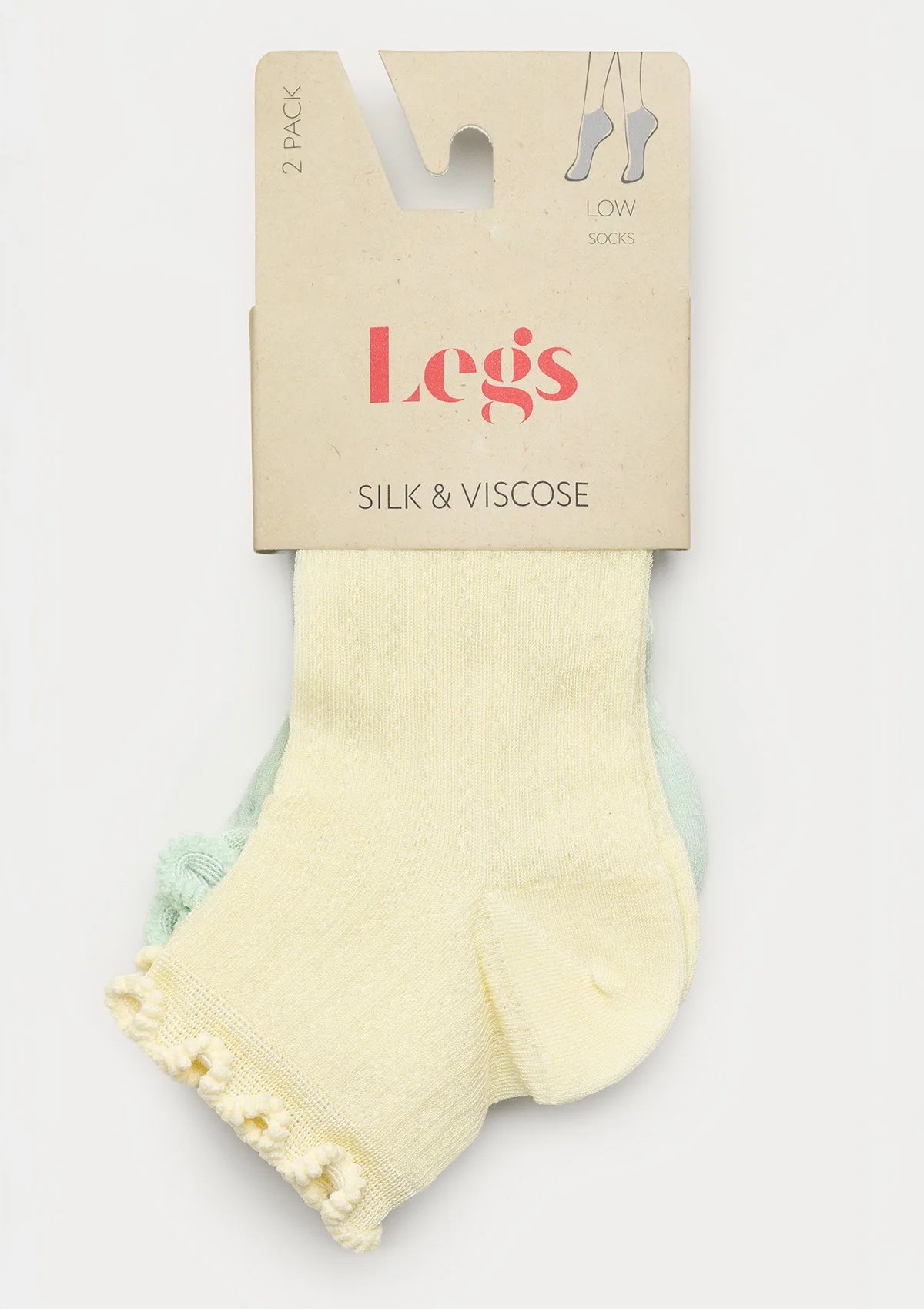 Legs G25 skarpety z jedwabiem, żółte i zielone, 2 pary żółty