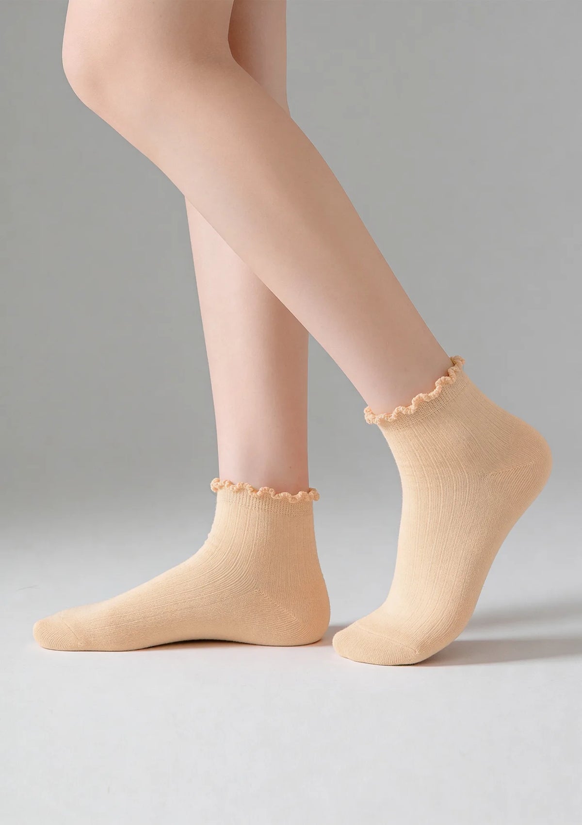 Skarpetki Legs G25 z jedwabiem kremowe, kremowe, 4 pary