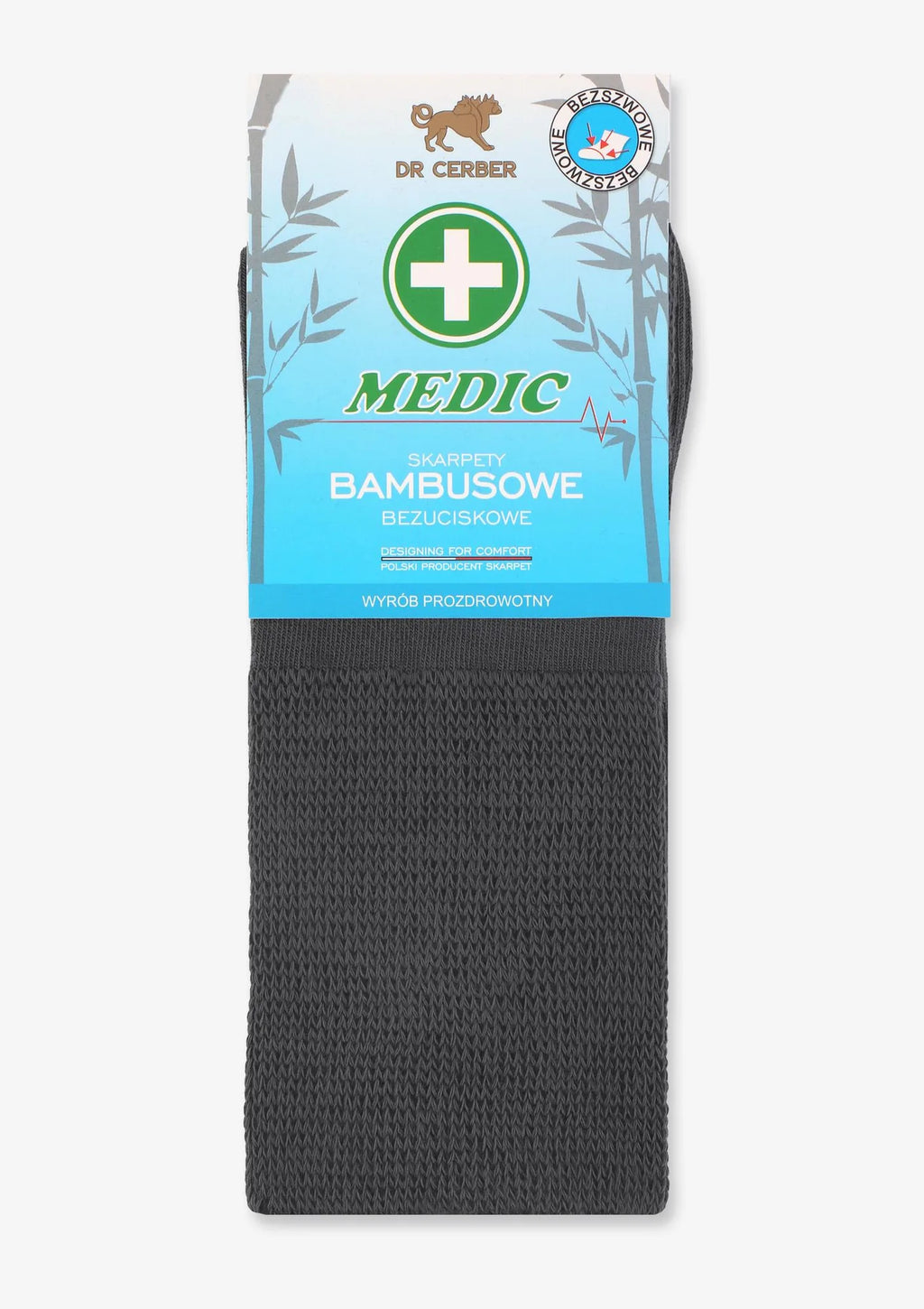 Skarpety męskie bambusowe bezuciskowe Medi grafit, 5 par, 42/44