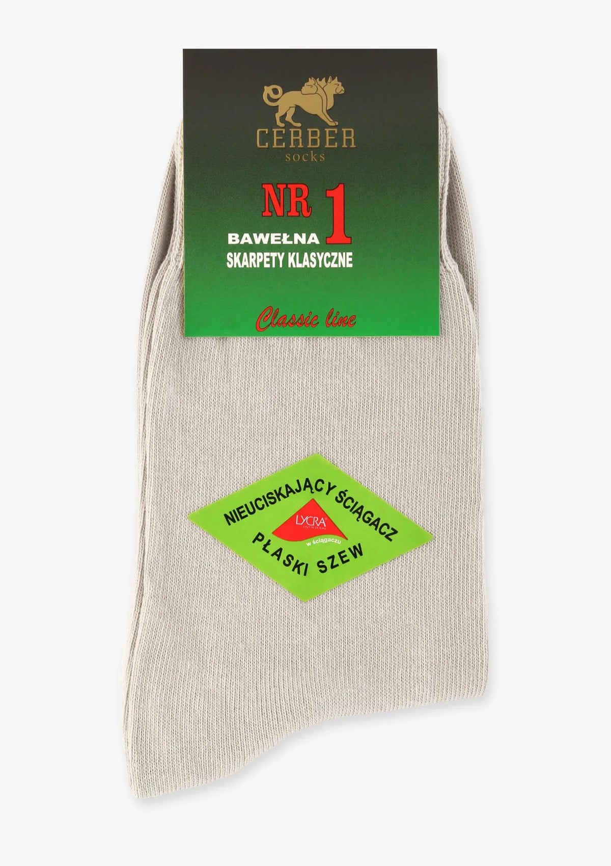 Cerber Classic Line nr 1 skarpety męskie bawełniane beżowe
