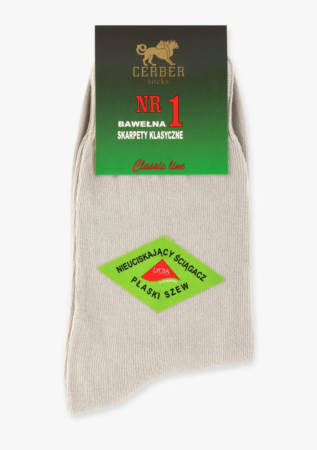 Cerber Classic Line nr 1 skarpety męskie bawełniane beżowe