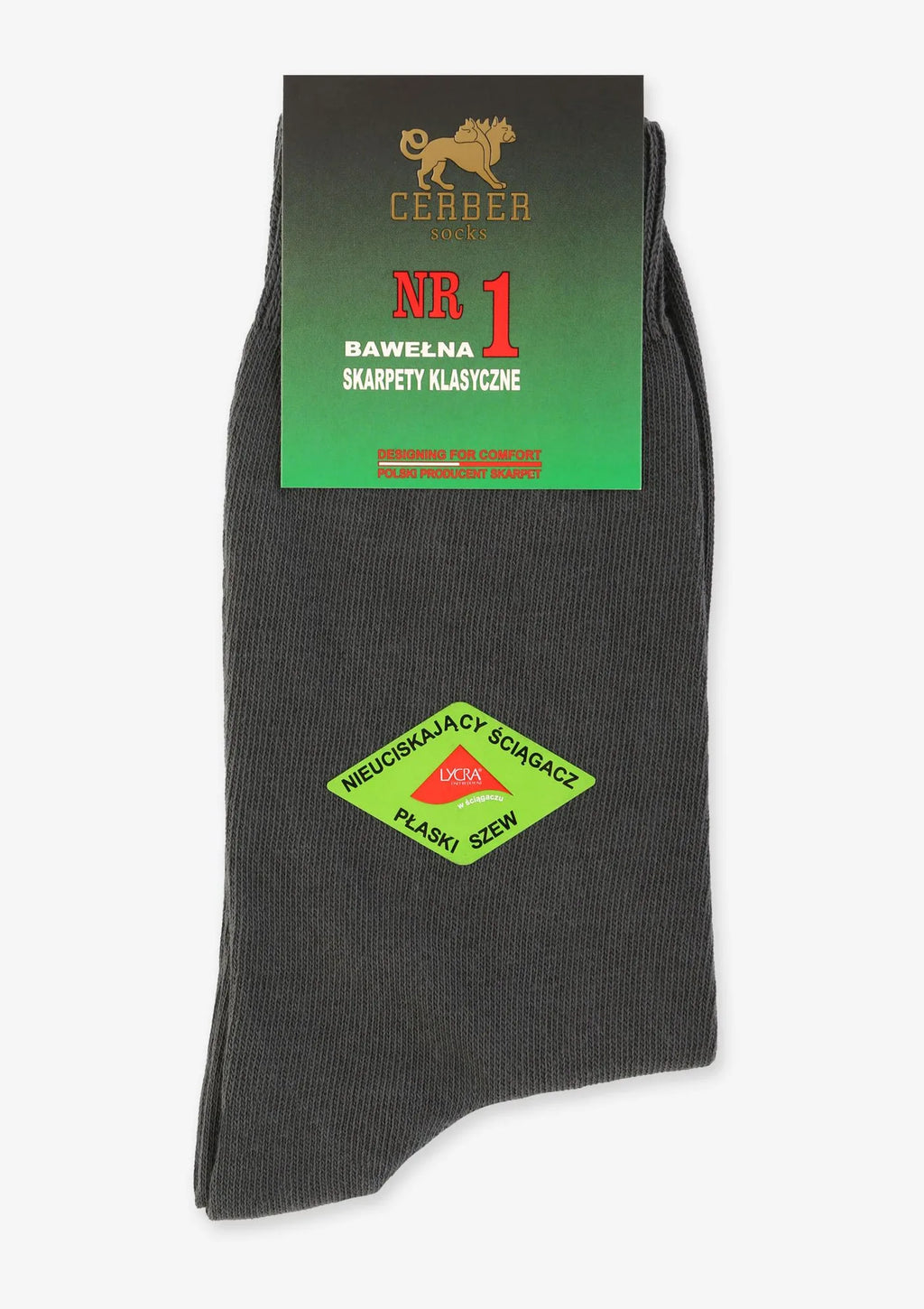 Cerber Classic Line nr 1 skarpety męskie bawełniane grafitowe