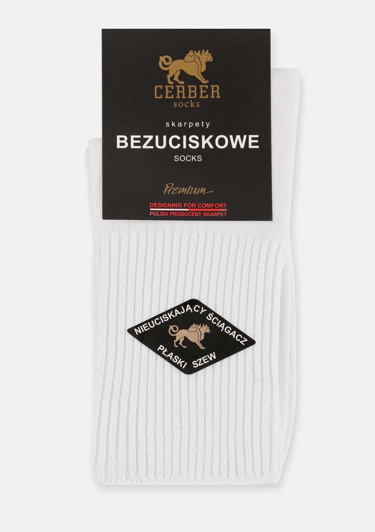 Cerber Premium Art.0176 skarpety męskie bezuciskowe białe