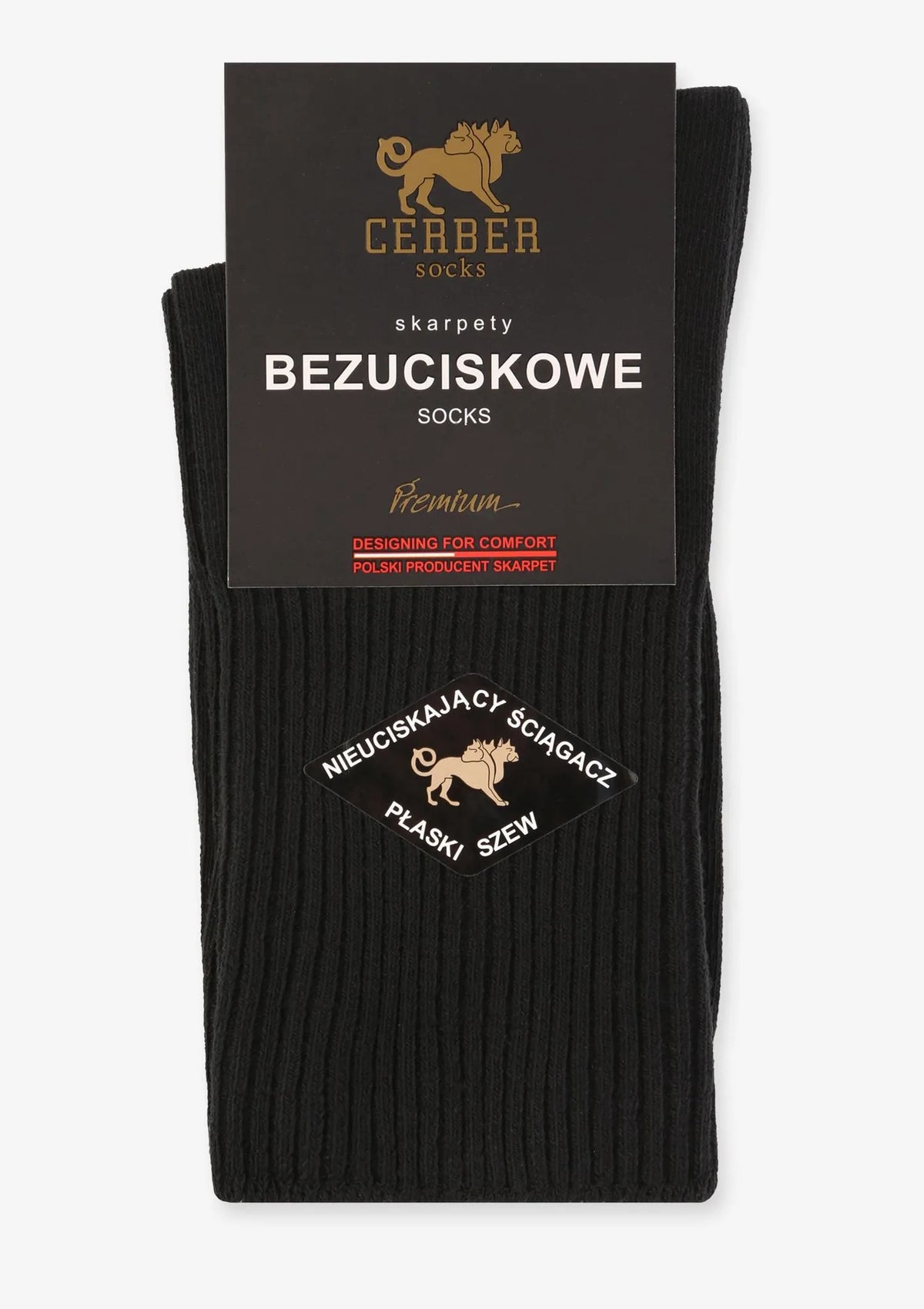Cerber Premium Art.0176 skarpety męskie bezuciskowe czarne