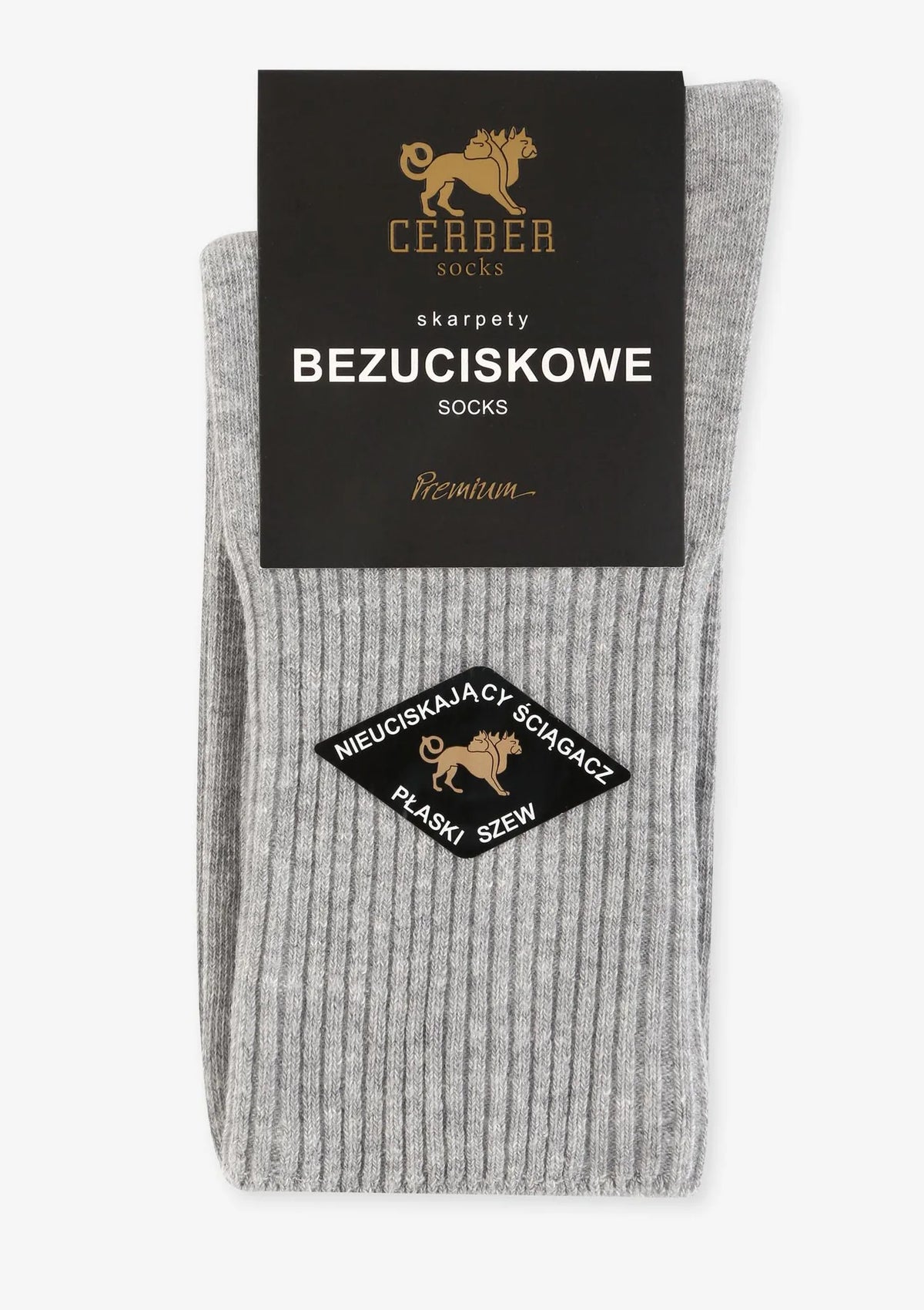 Męskie skarpety melanż Cerber Art.0176 Premium, bawełna bez ucisku