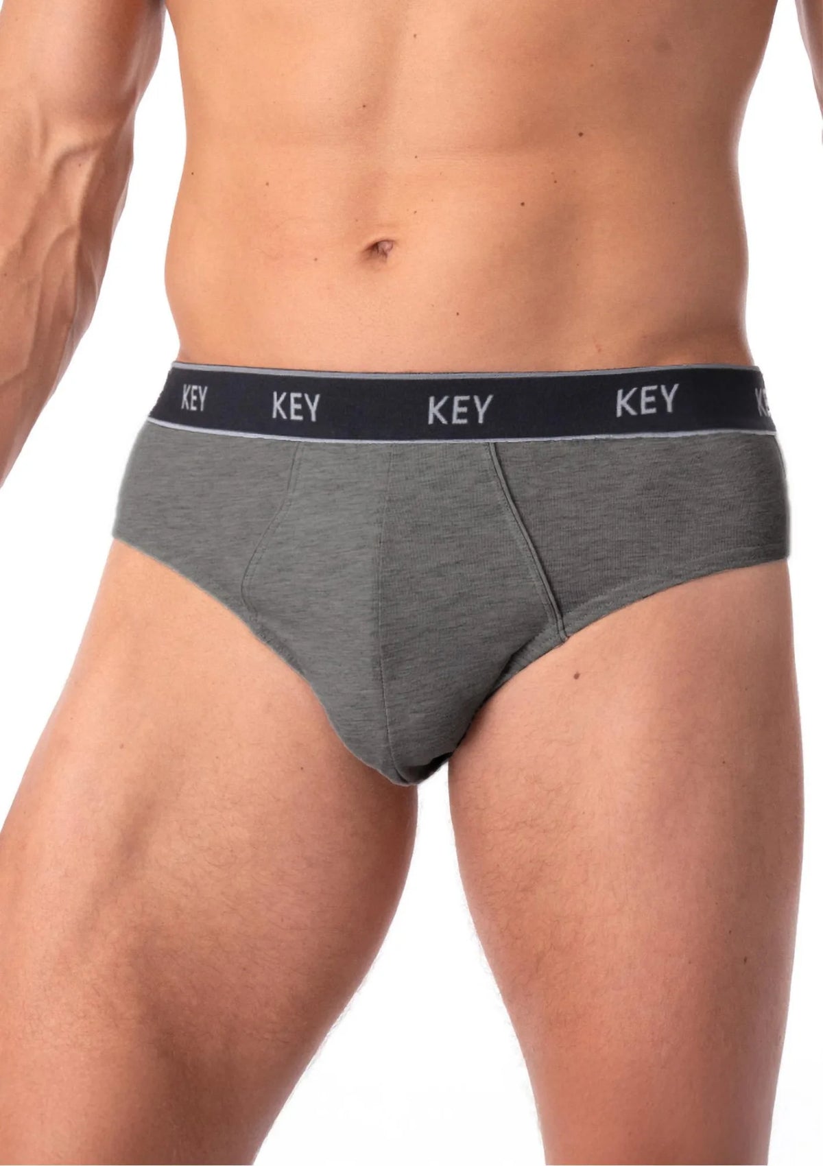 Slipy męskie Key MPP 222 w ciemnym melanżu, 2 sztuki melanż