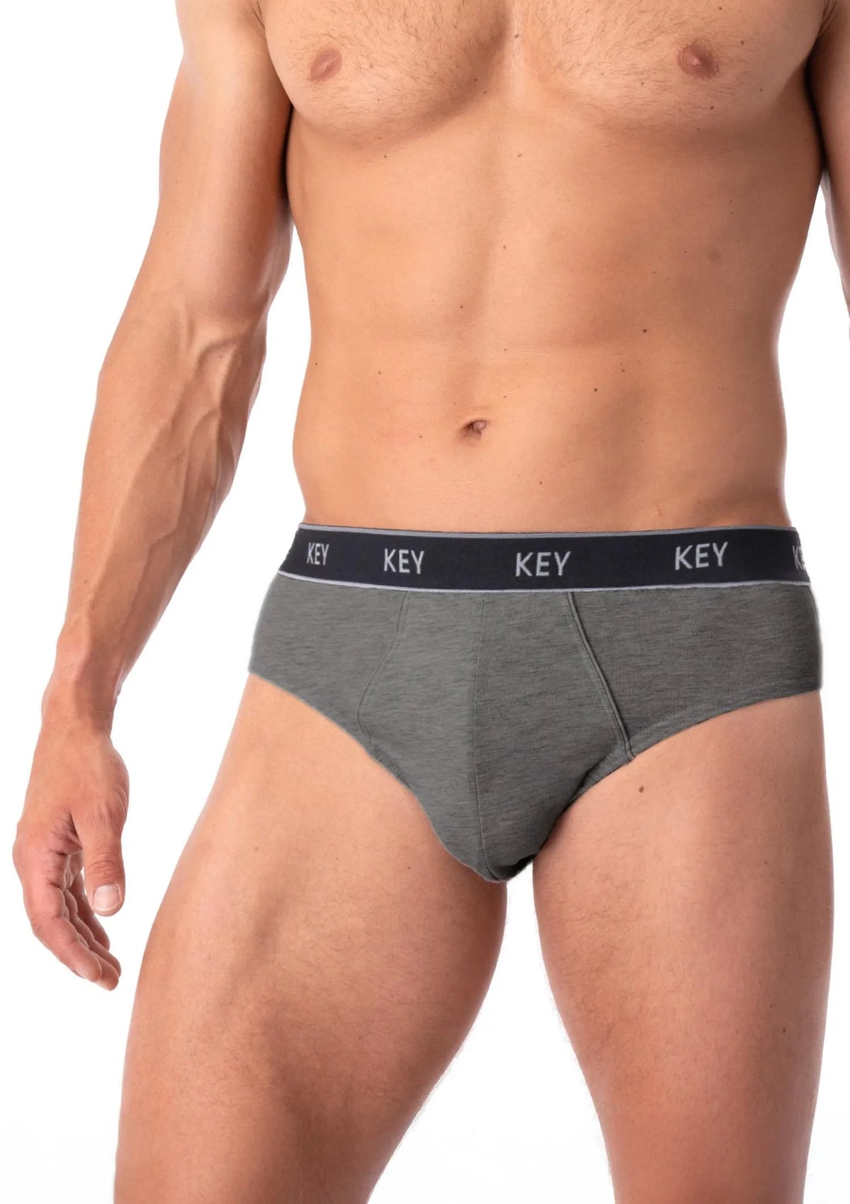 Slipy męskie Key MPP 222 w ciemnym melanżu, 2 sztuki melanż