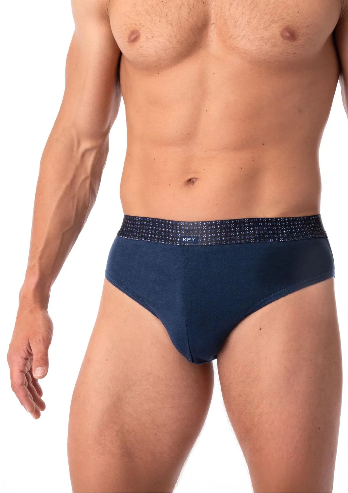 Slipy męskie Key MPP 237 z ornamentową gumą, dwupak