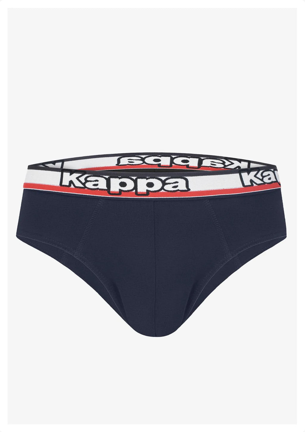 Kappa K1114 slipy męskie z bawełny z logowanym pasem, 2 szt. granatowe