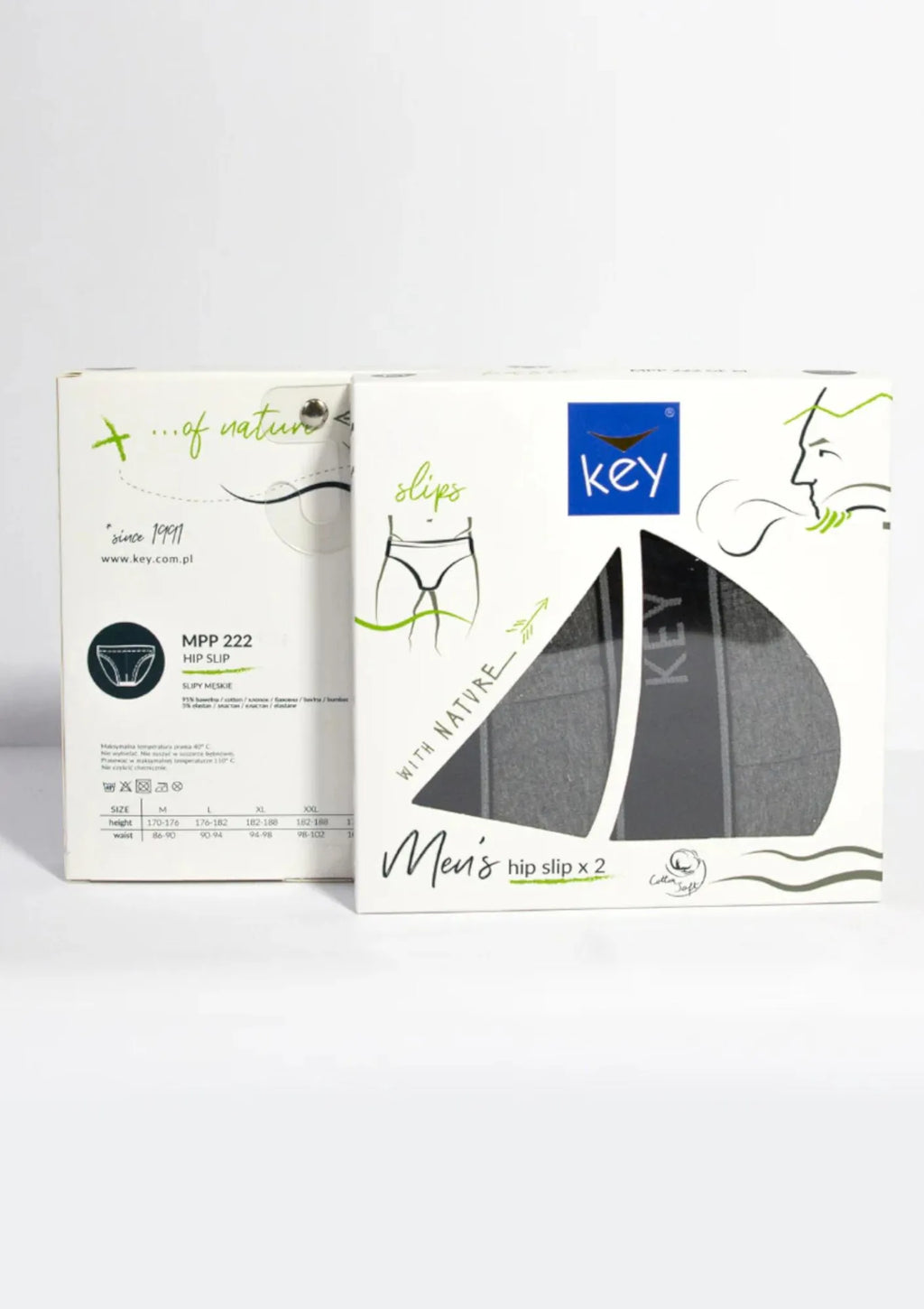 MPP 222 Key – slipy męskie bawełniane (2pack) uniwersalny krój