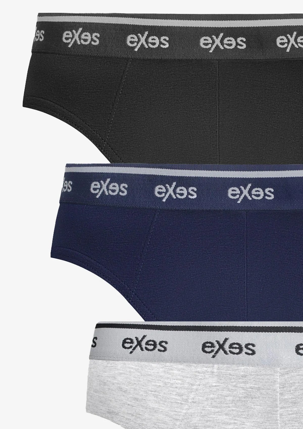 Exes 3.92 sportowe slipy męskie, bawełniany zestaw 3 szt.