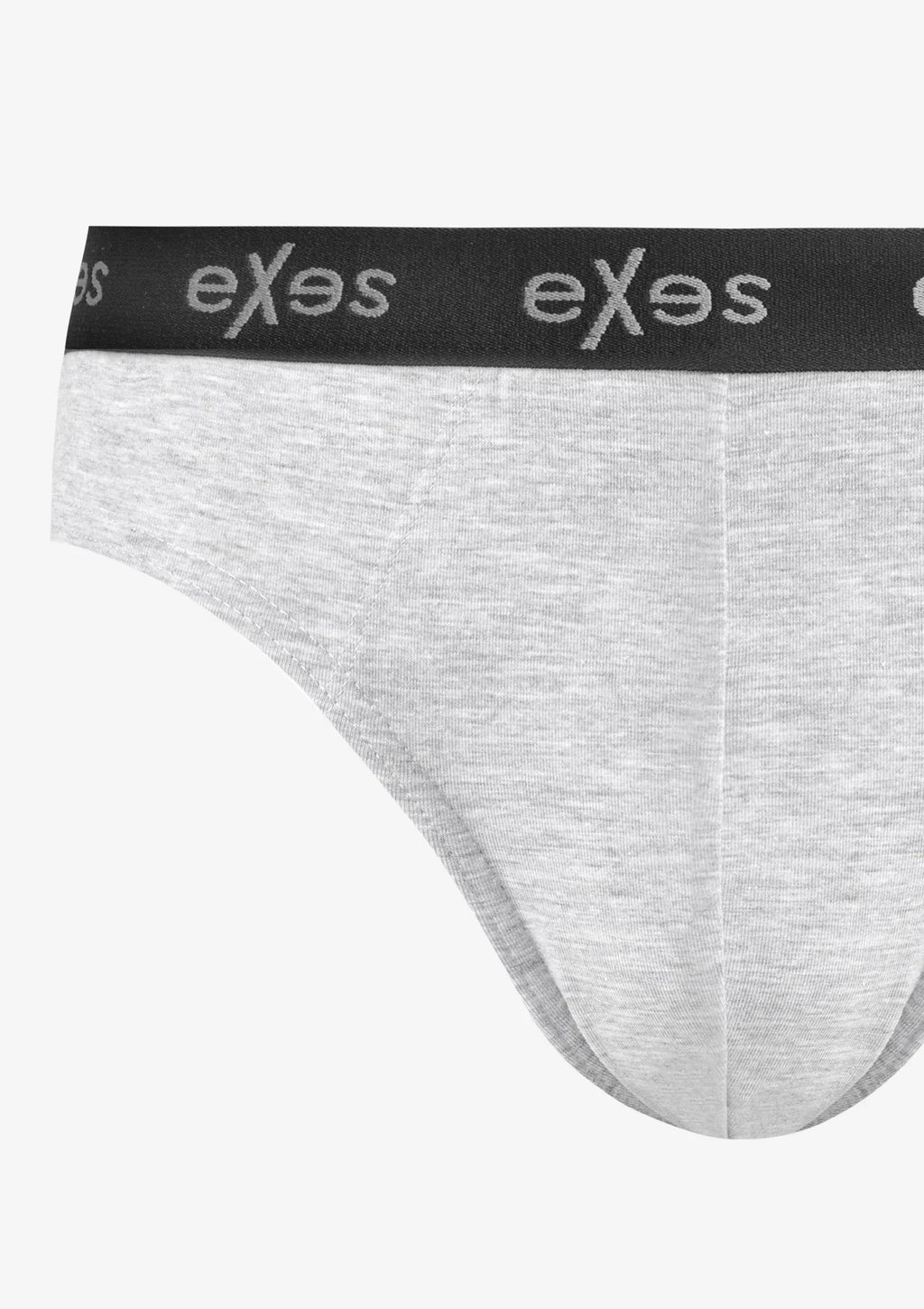 Exes 102 slipy męskie szare z zewnętrznym pasem, bawełna z elastanem