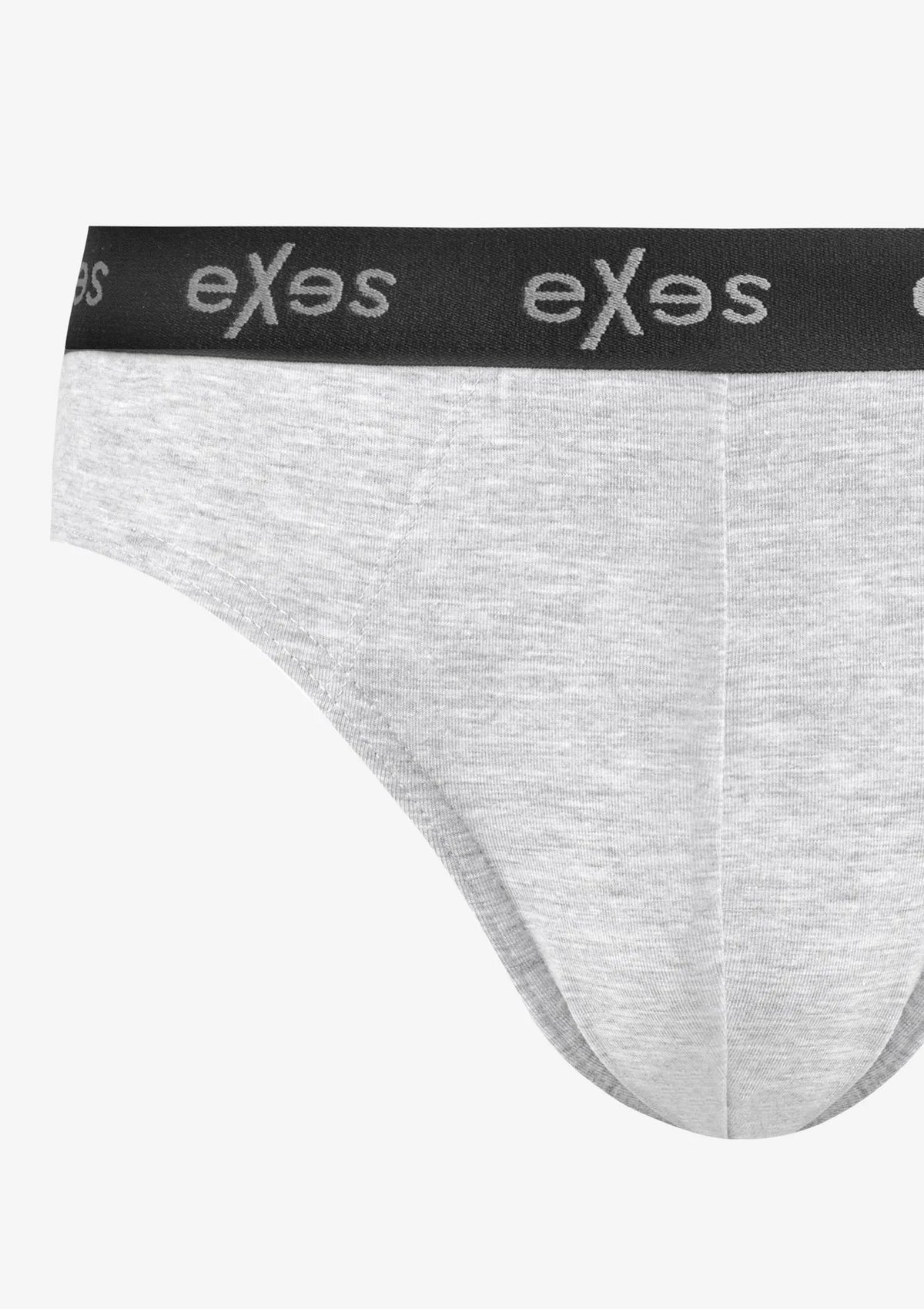 Exes 102 slipy męskie szare z zewnętrznym pasem, bawełna z elastanem