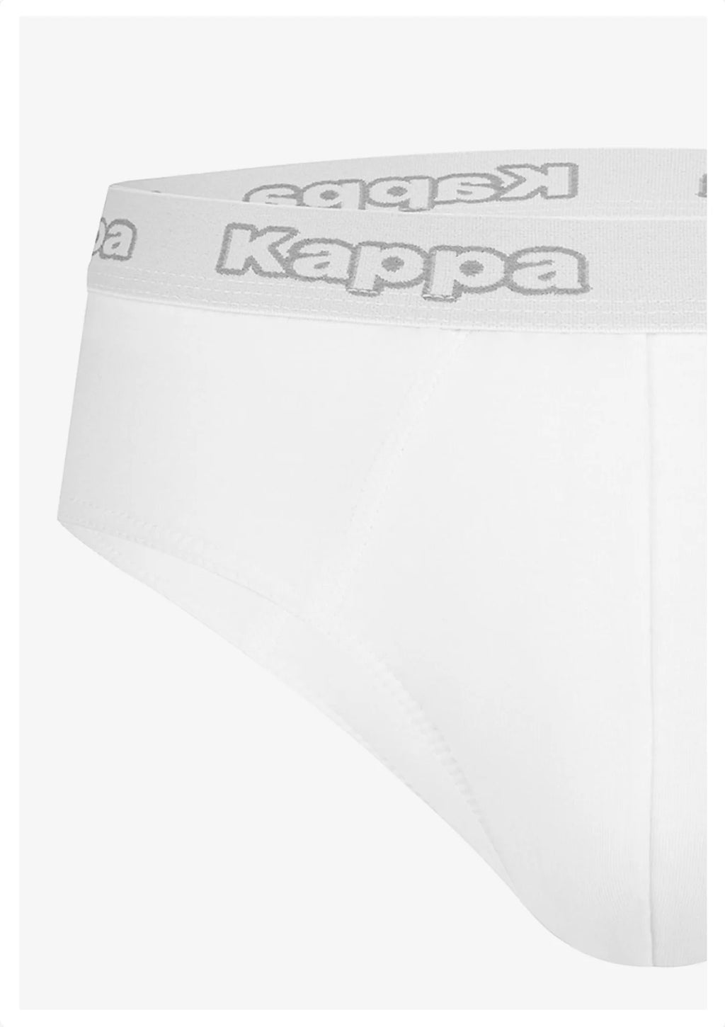 Slipy męskie klasyczne Kappa K1121 z logo w pasie, 3 pary białe