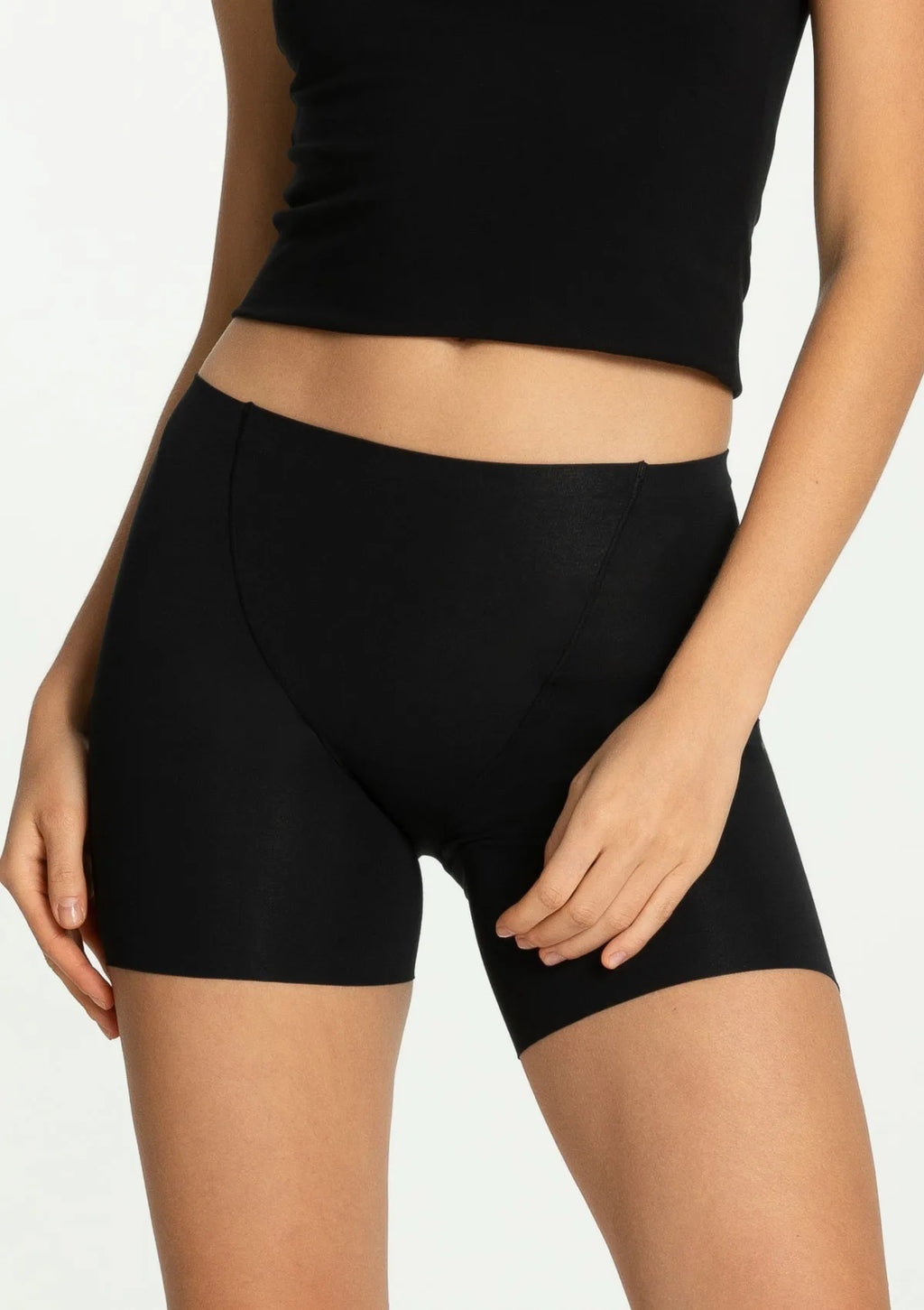 Julimex Cotton Mood bermudy damskie czarne lekko modelujące
