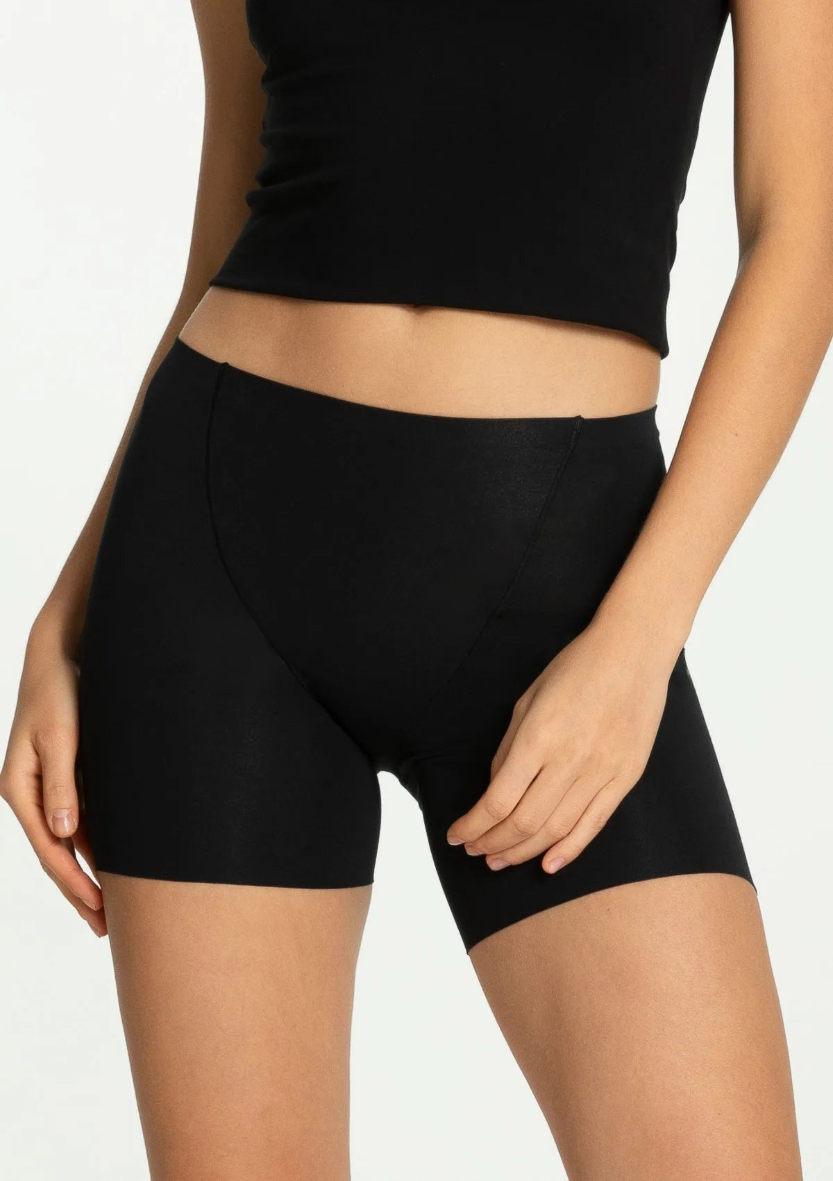 Julimex Cotton Mood bermudy damskie czarne lekko modelujące