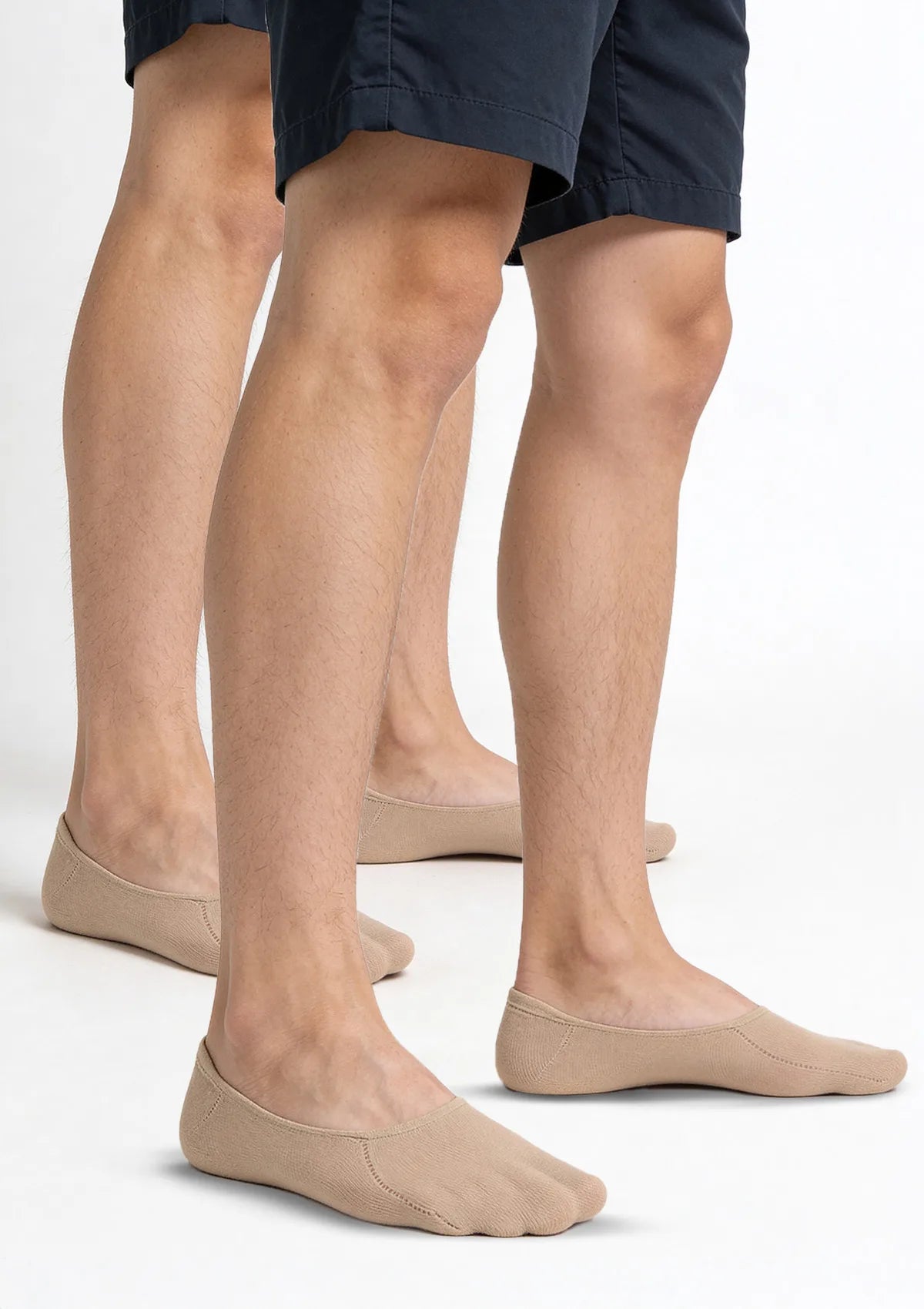 Legs 783 stopki męskie beżowe z ultracienkiej bawełny, bez szwów