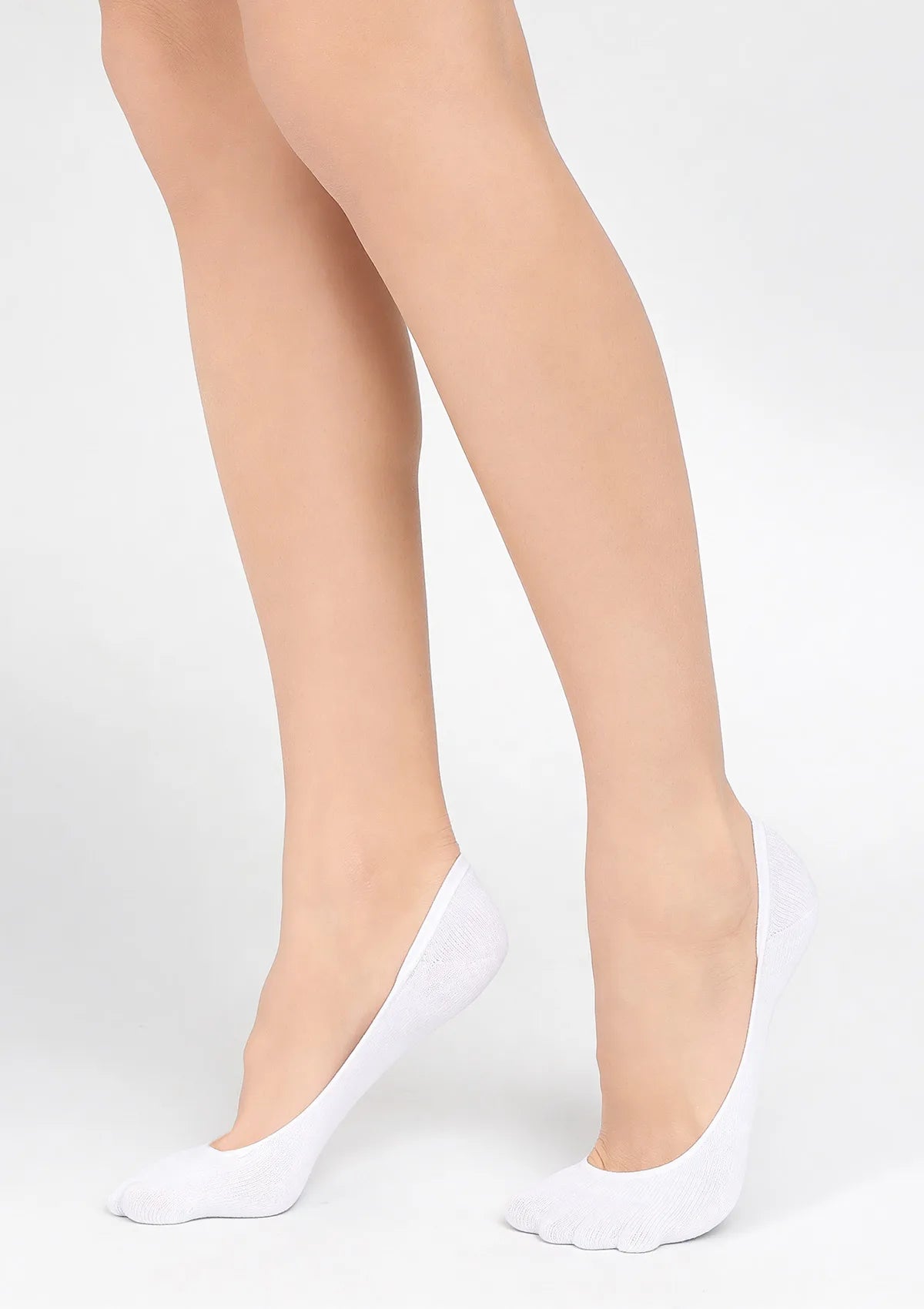 Legs 742 stopki damskie białe z ultracienkiej bawełny, 2 pary