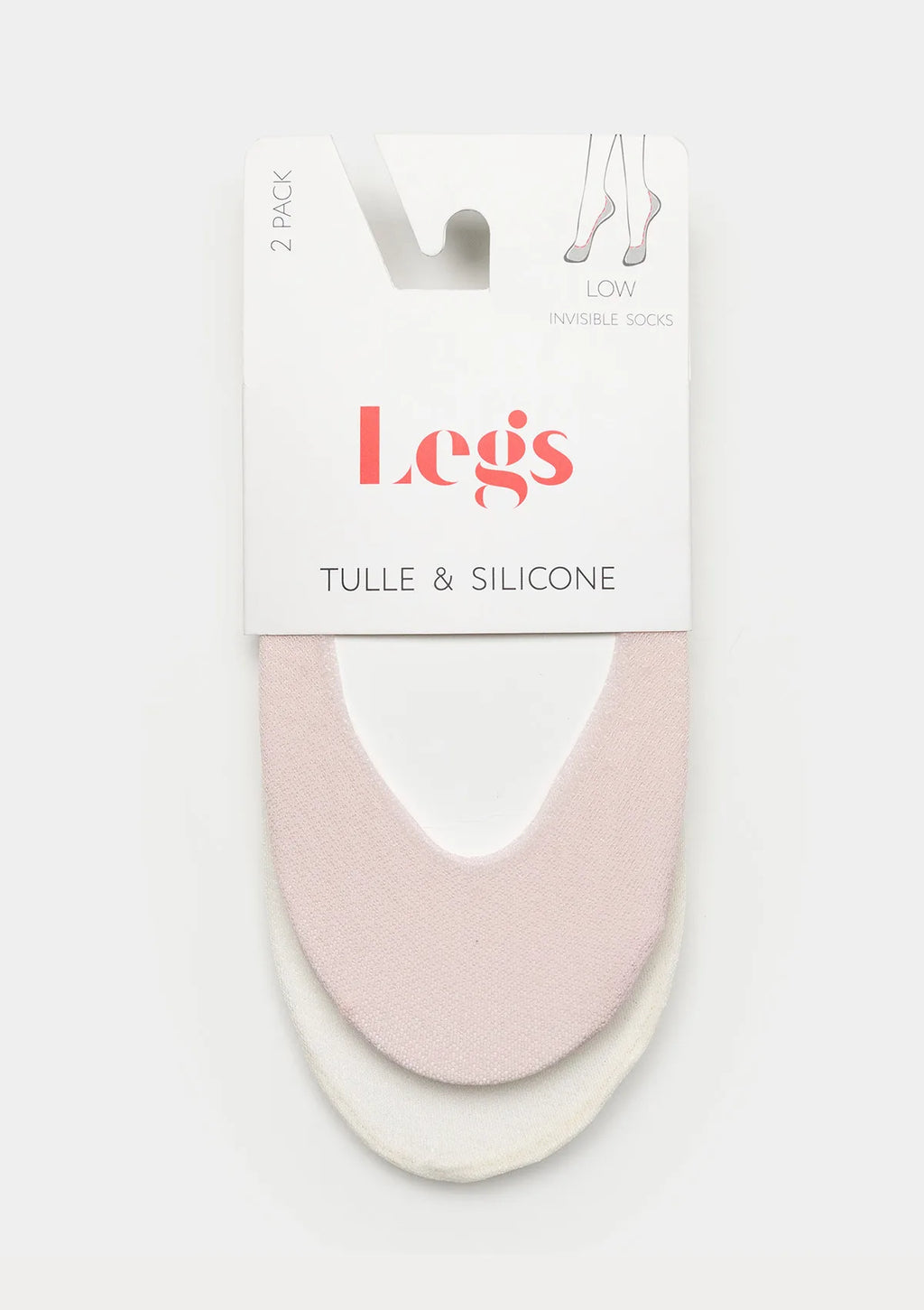 Legs 734 Ballerina stopki z siateczki z silikonem, 2 pary białe