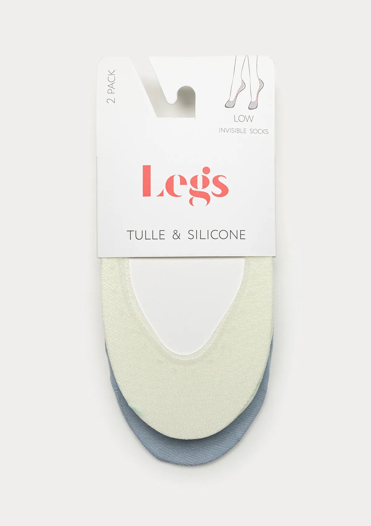 Legs 734 Ballerina stopki z siateczki z silikonem, 2 pary niebieski