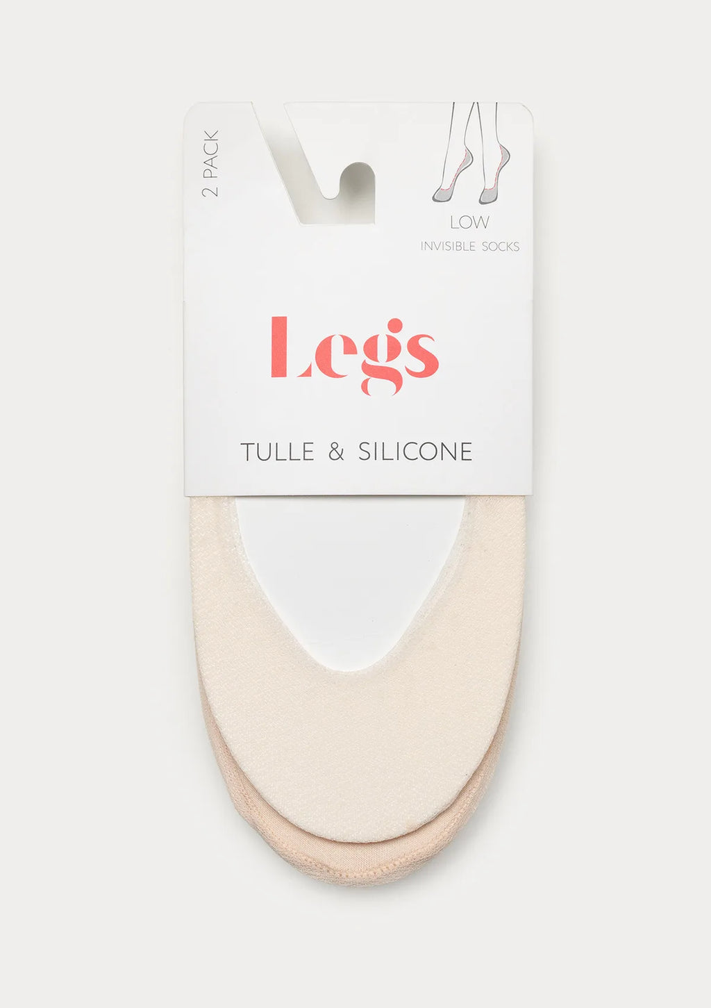 Stopki Legs 734 Ballerina z silikonem, 2 pary beżowe