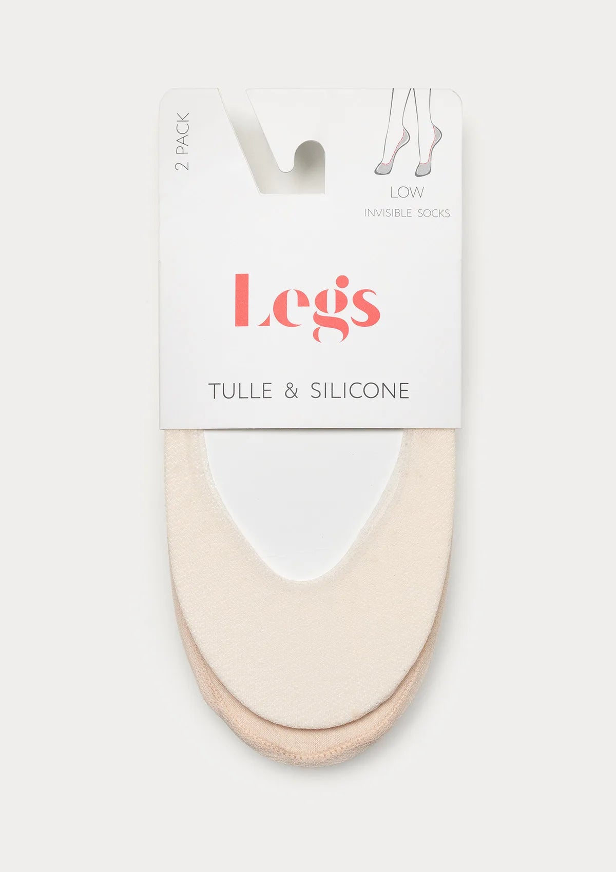 Stopki Legs 734 Ballerina z silikonem, 2 pary beżowe