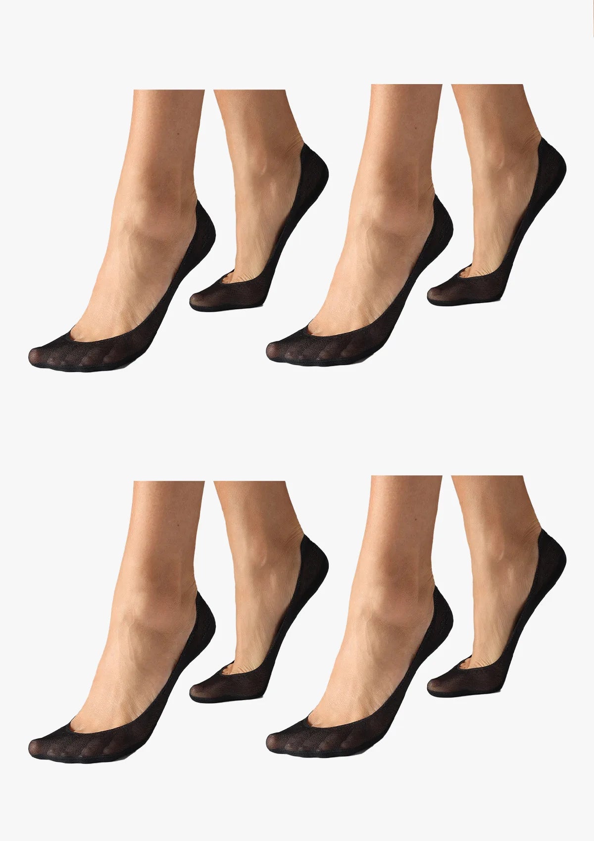 Stopki Legs 734 Ballerina czarne, 4 pary z silikonem